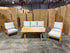 Sawyer 5pce Outdoor Lounge Dining Setting Table 3 Seater 2 X Chairs and 1 Foot Stool