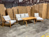Sawyer 5pce Outdoor Lounge Dining Setting Table 3 Seater 2 X Chairs and 1 Foot Stool