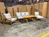 Sawyer 5pce Outdoor Lounge Dining Setting Table 3 Seater 2 X Chairs and 1 Foot Stool