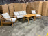 Sawyer 5pce Outdoor Lounge Dining Setting Table 3 Seater 2 X Chairs and 1 Foot Stool