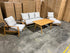 Sawyer 5pce Outdoor Lounge Dining Setting Table 3 Seater 2 X Chairs and 1 Foot Stool