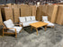 Sawyer 5pce Outdoor Lounge Dining Setting Table 3 Seater 2 X Chairs and 1 Foot Stool