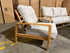Sawyer 5pce Outdoor Lounge Dining Setting Table 3 Seater 2 X Chairs and 1 Foot Stool