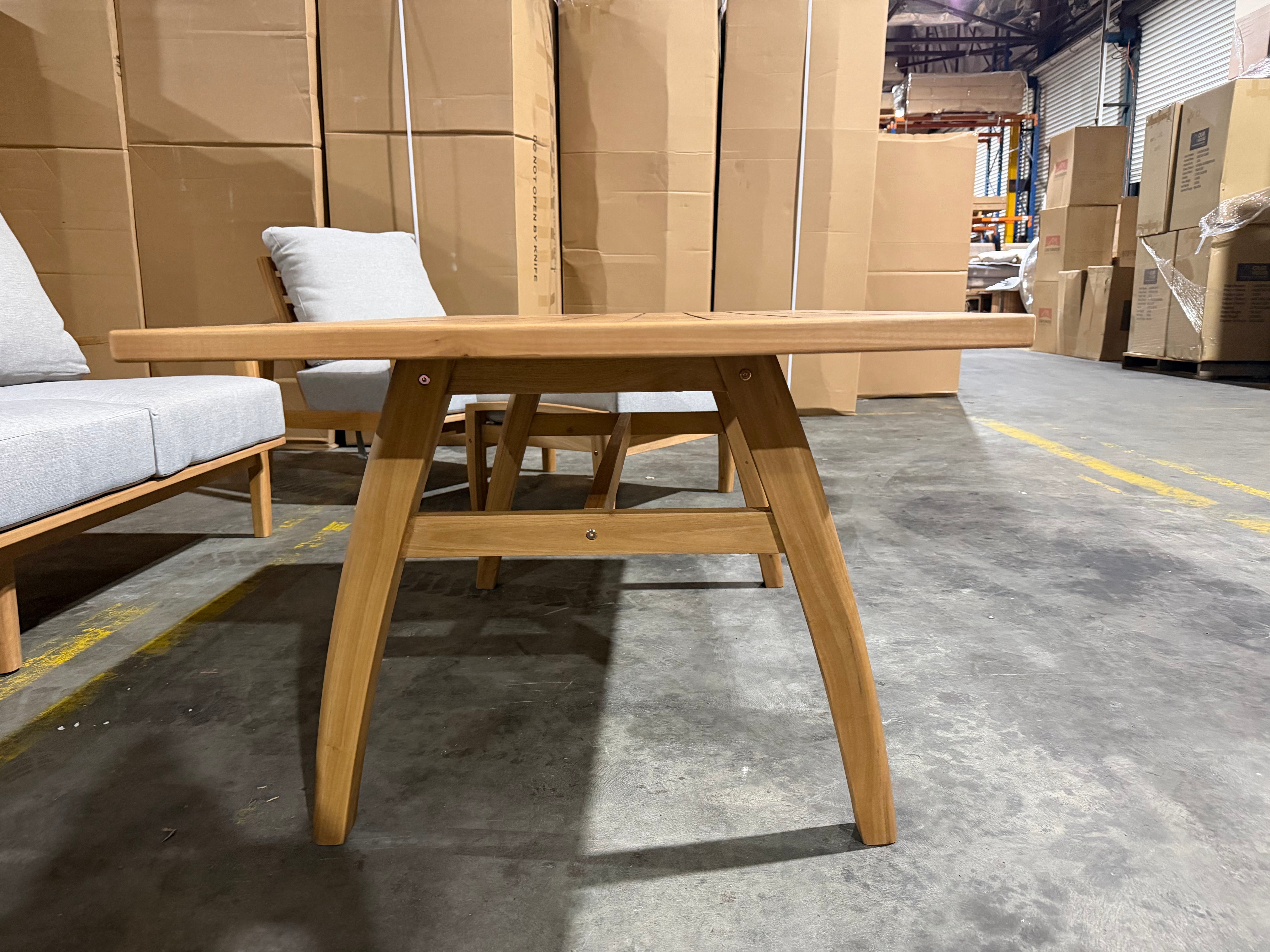 Sawyer 5pce Outdoor Lounge Dining Setting Table 3 Seater 2 X Chairs and 1 Foot Stool