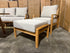 Sawyer 5pce Outdoor Lounge Dining Setting Table 3 Seater 2 X Chairs and 1 Foot Stool