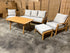 Sawyer 5pce Outdoor Lounge Dining Setting Table 3 Seater 2 X Chairs and 1 Foot Stool
