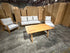 Sawyer 5pce Outdoor Lounge Dining Setting Table 3 Seater 2 X Chairs and 1 Foot Stool