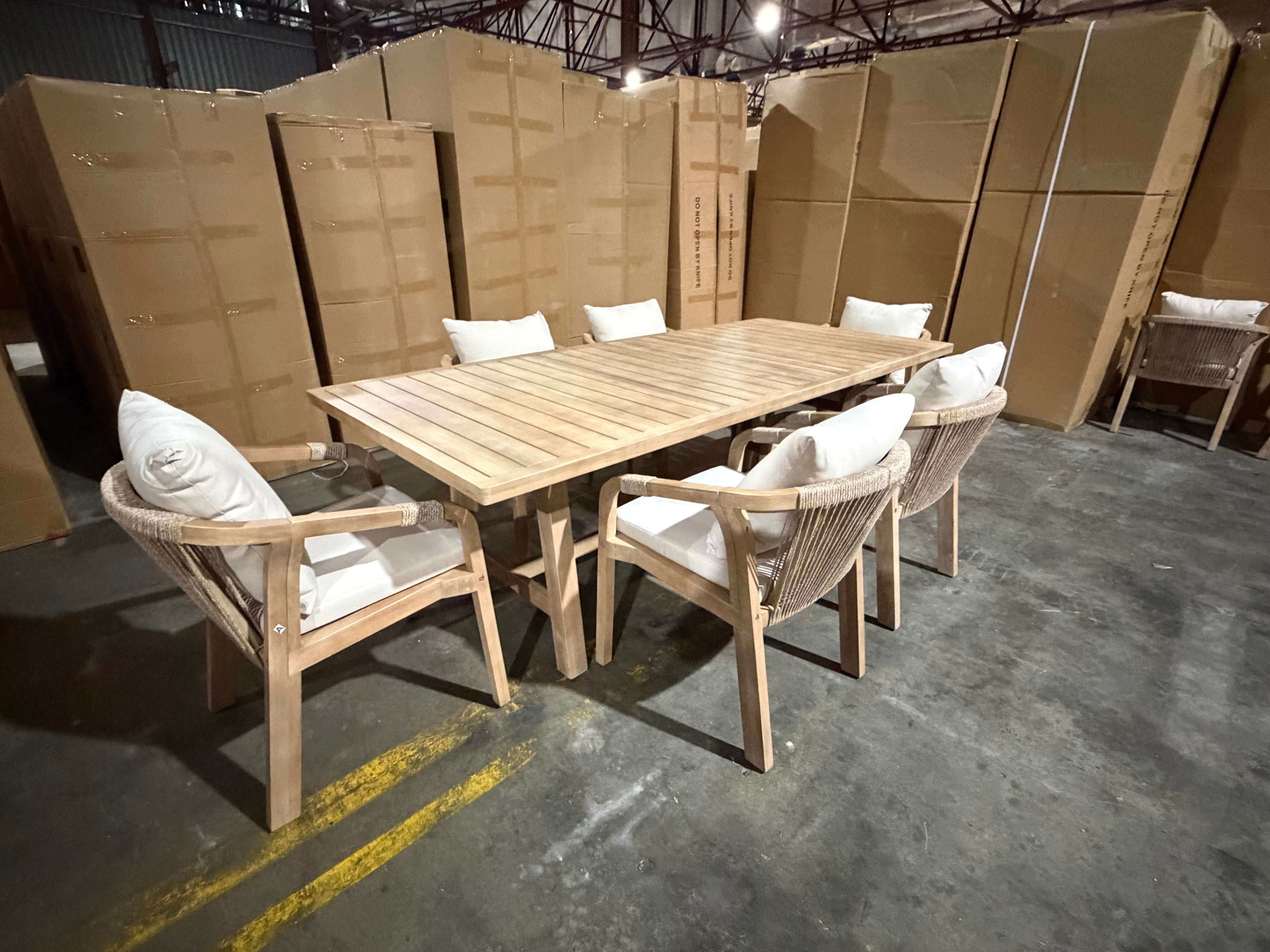 Replay 7pce Outdoor Setting 1700 x900 Table 6 X Chairs
