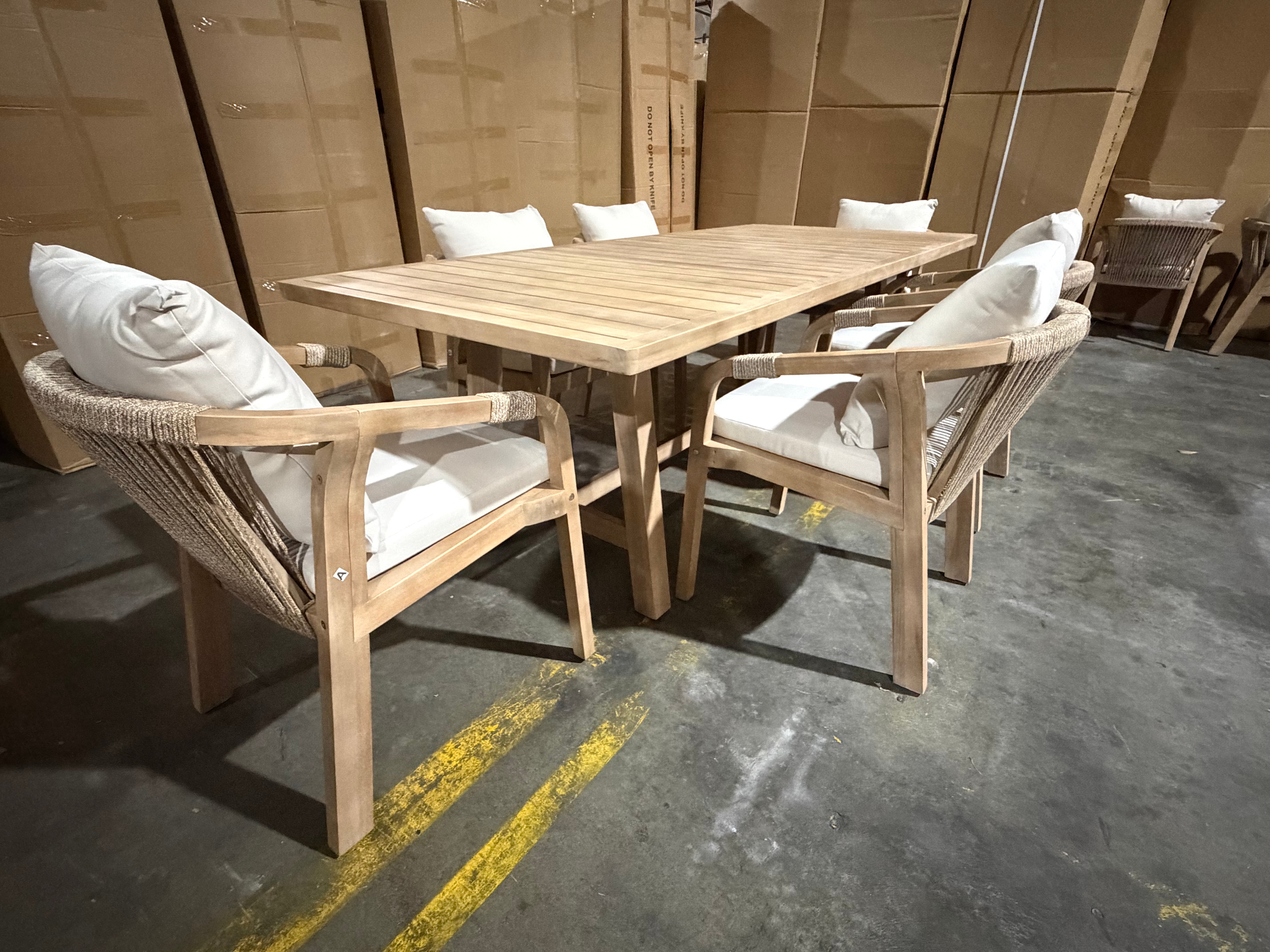 Replay 7pce Outdoor Setting 1700 x900 Table 6 X Chairs