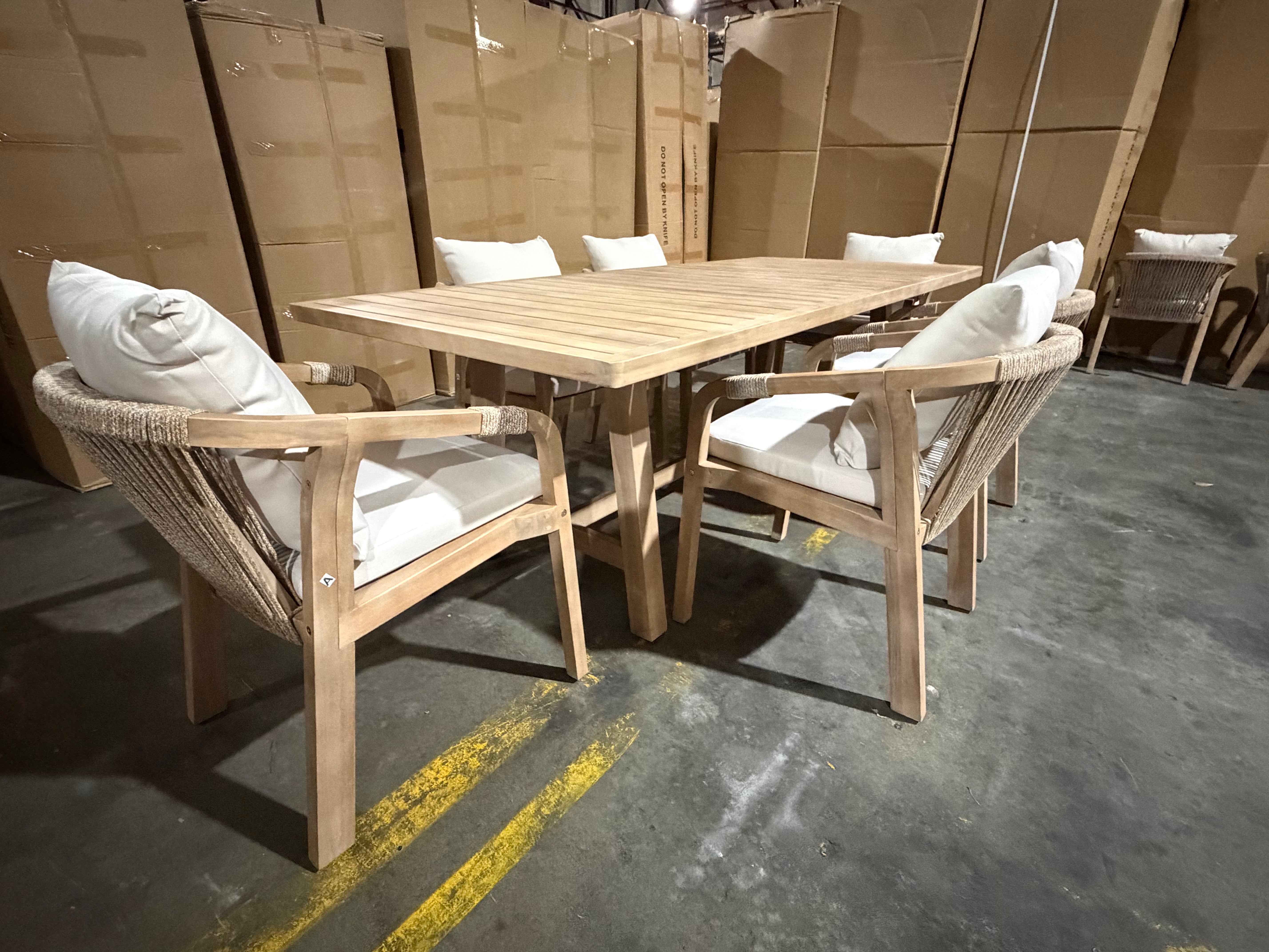 Replay 7pce Outdoor Setting 1700 x900 Table 6 X Chairs