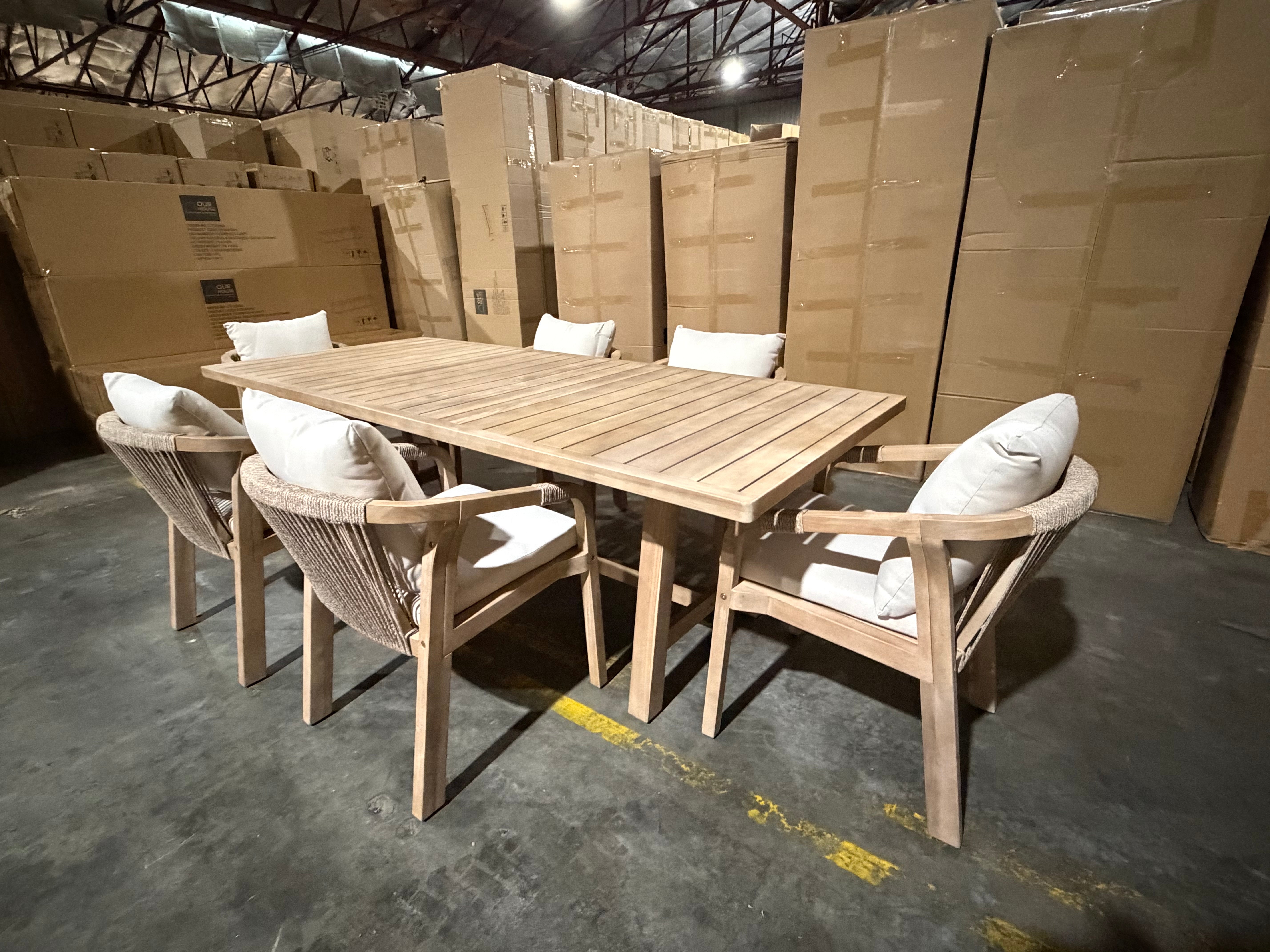 Replay 7pce Outdoor Setting 1700 x900 Table 6 X Chairs