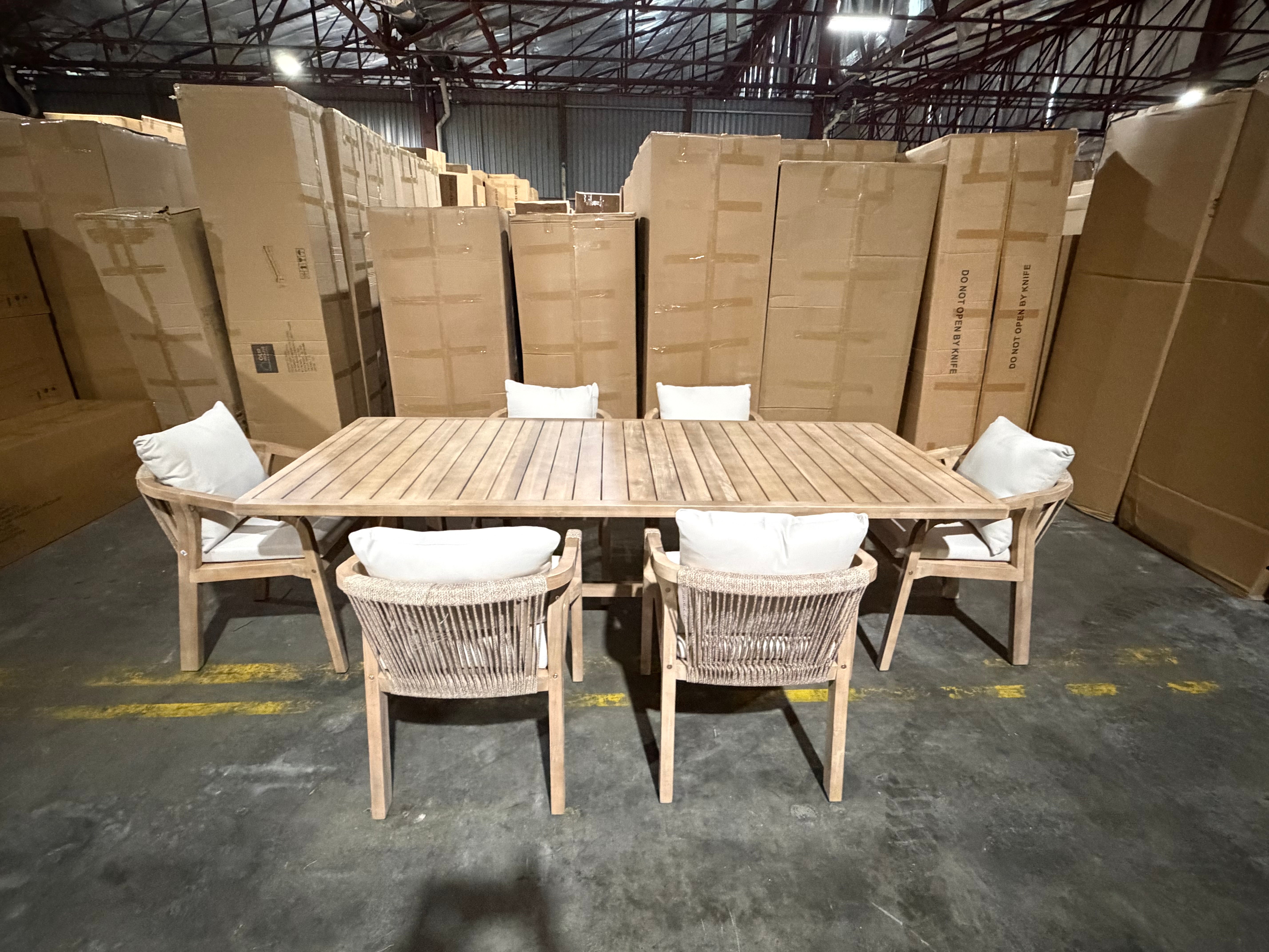 Replay 7pce Outdoor Setting 1700 x900 Table 6 X Chairs