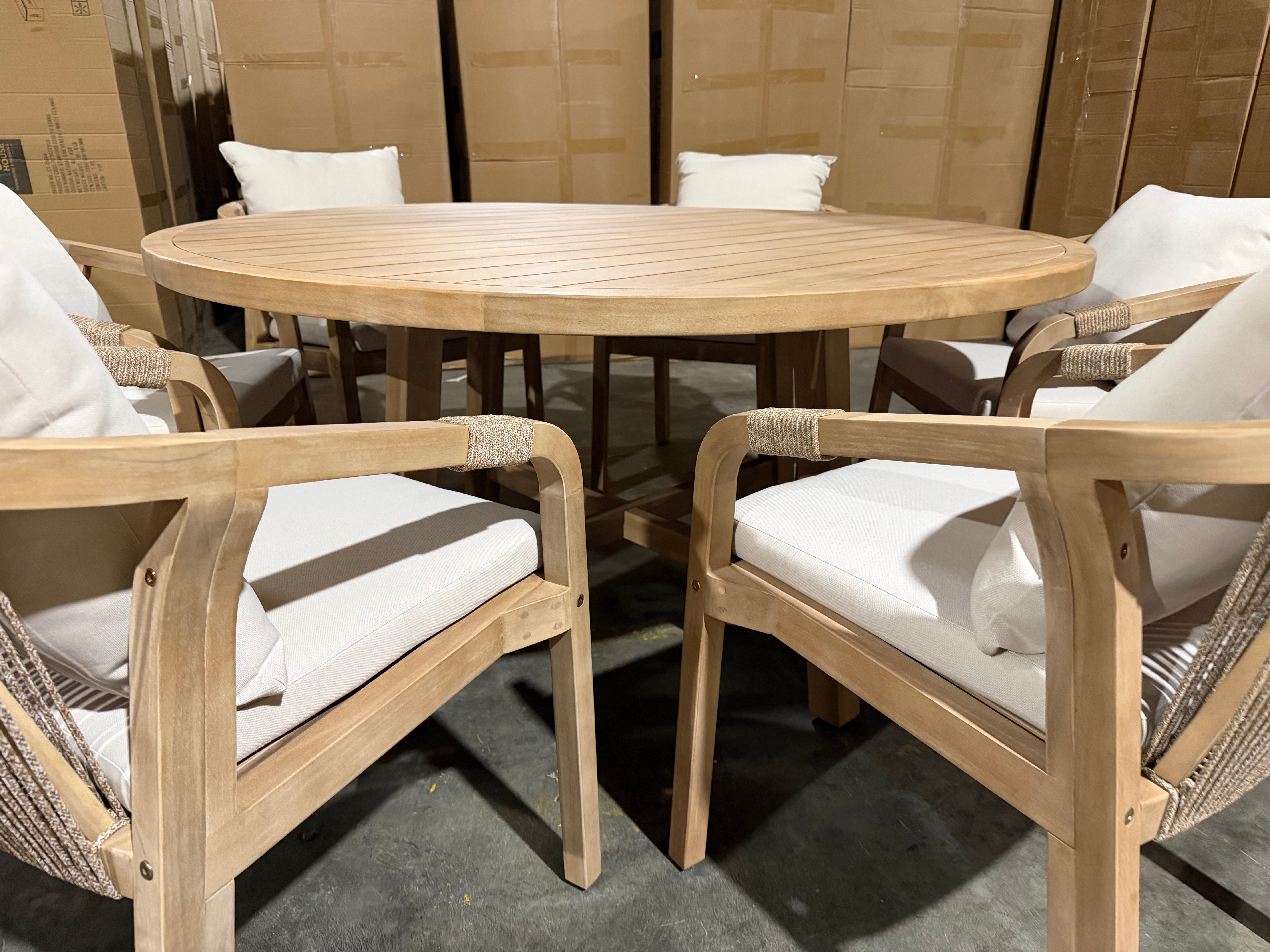 Replay 7 PCE Outdoor Setting 1500 Round Table 6 X Chairs