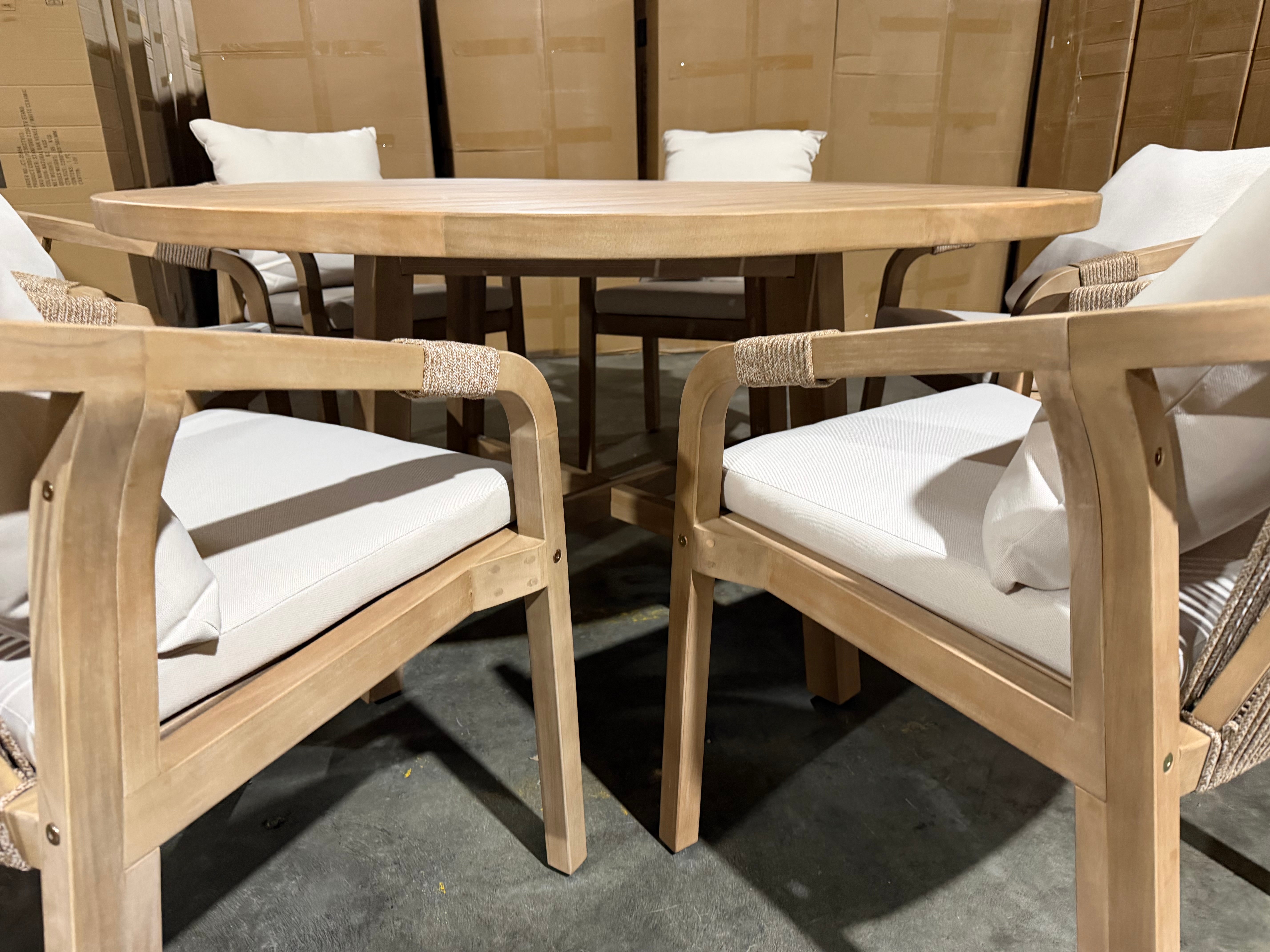 Replay 7 PCE Outdoor Setting 1500 Round Table 6 X Chairs