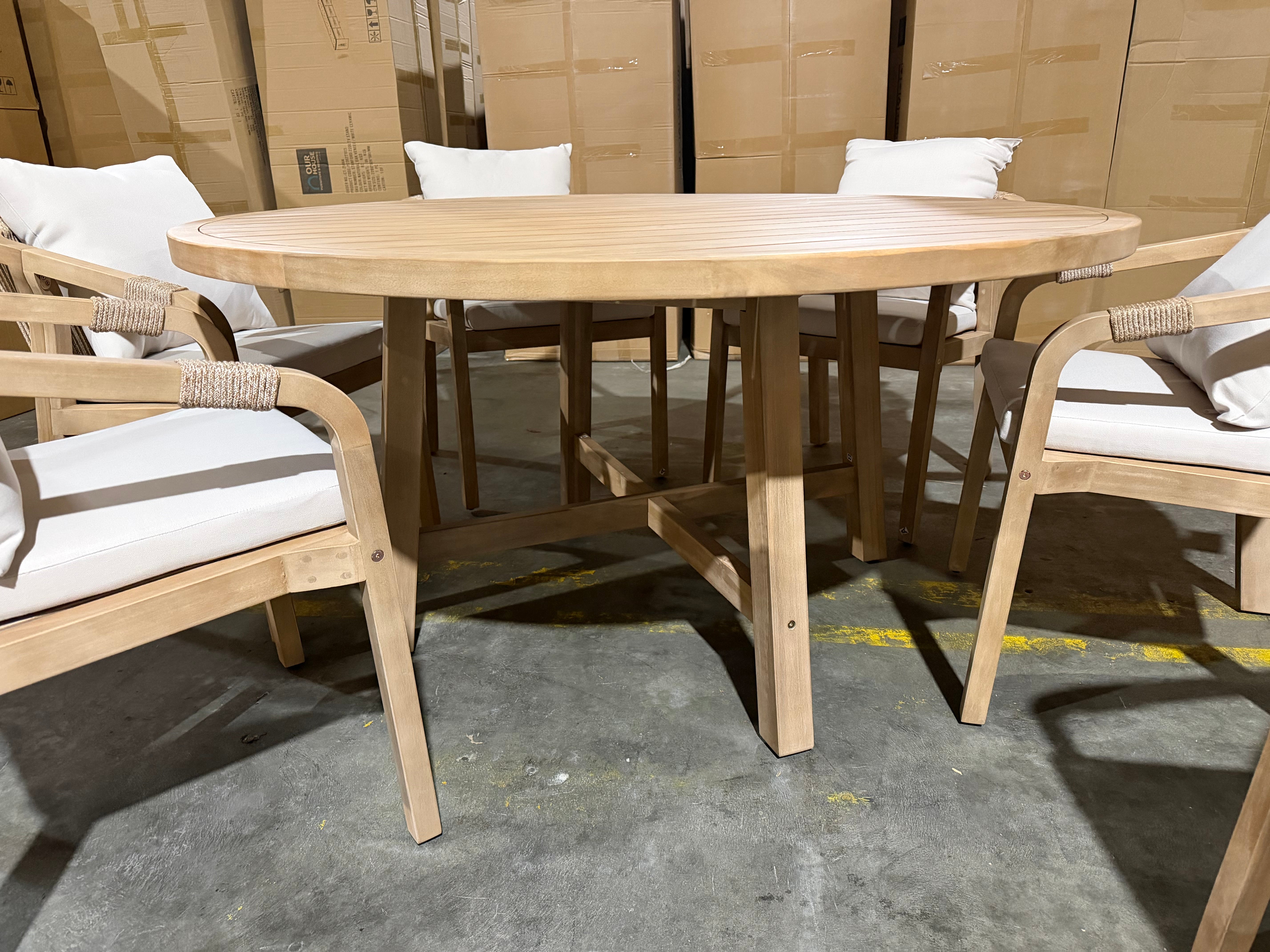 Replay 7 PCE Outdoor Setting 1500 Round Table 6 X Chairs
