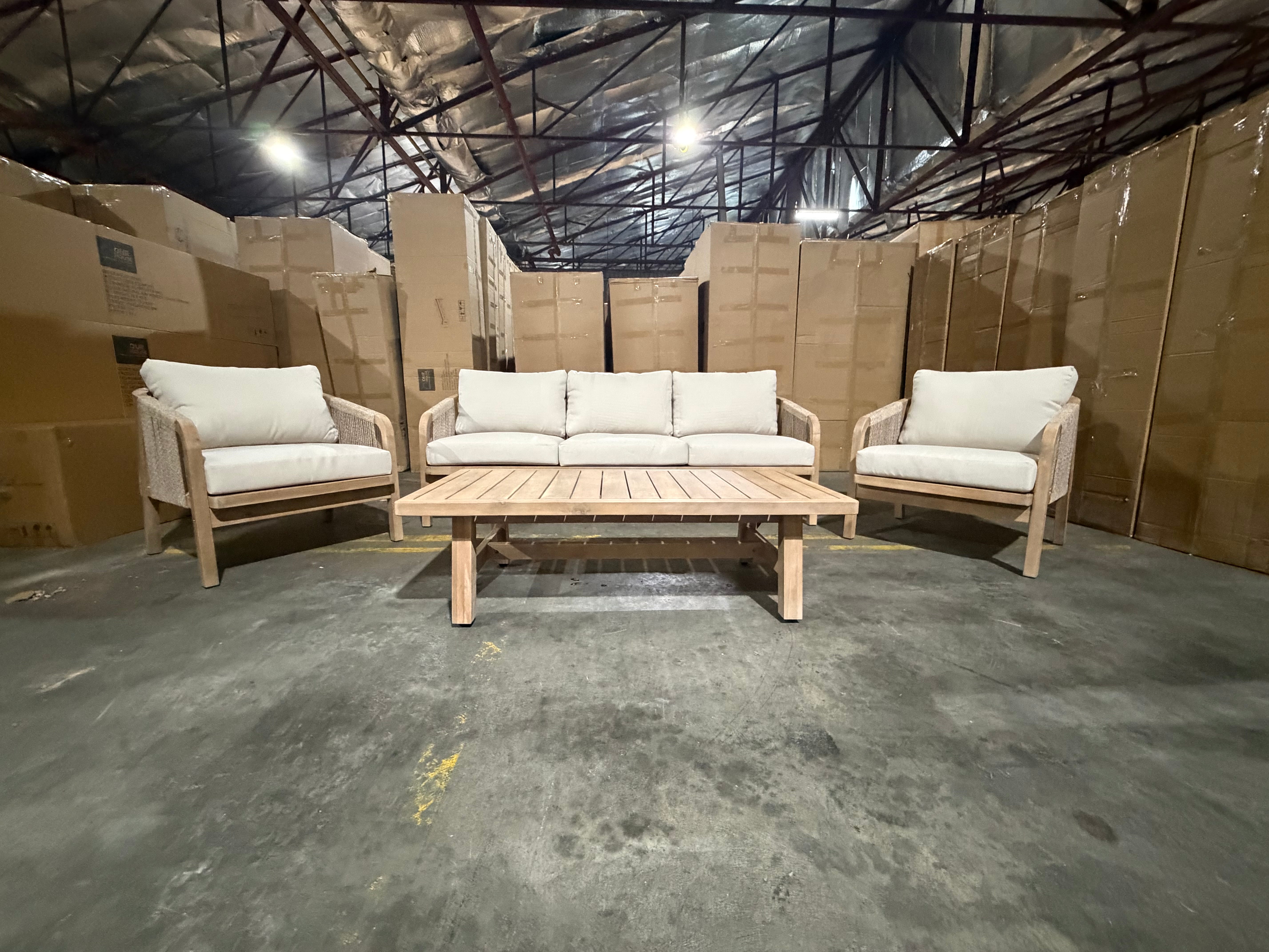 Replay 4pce Outdoor Lounge 3 seater 2 x Singles & Coffee Table