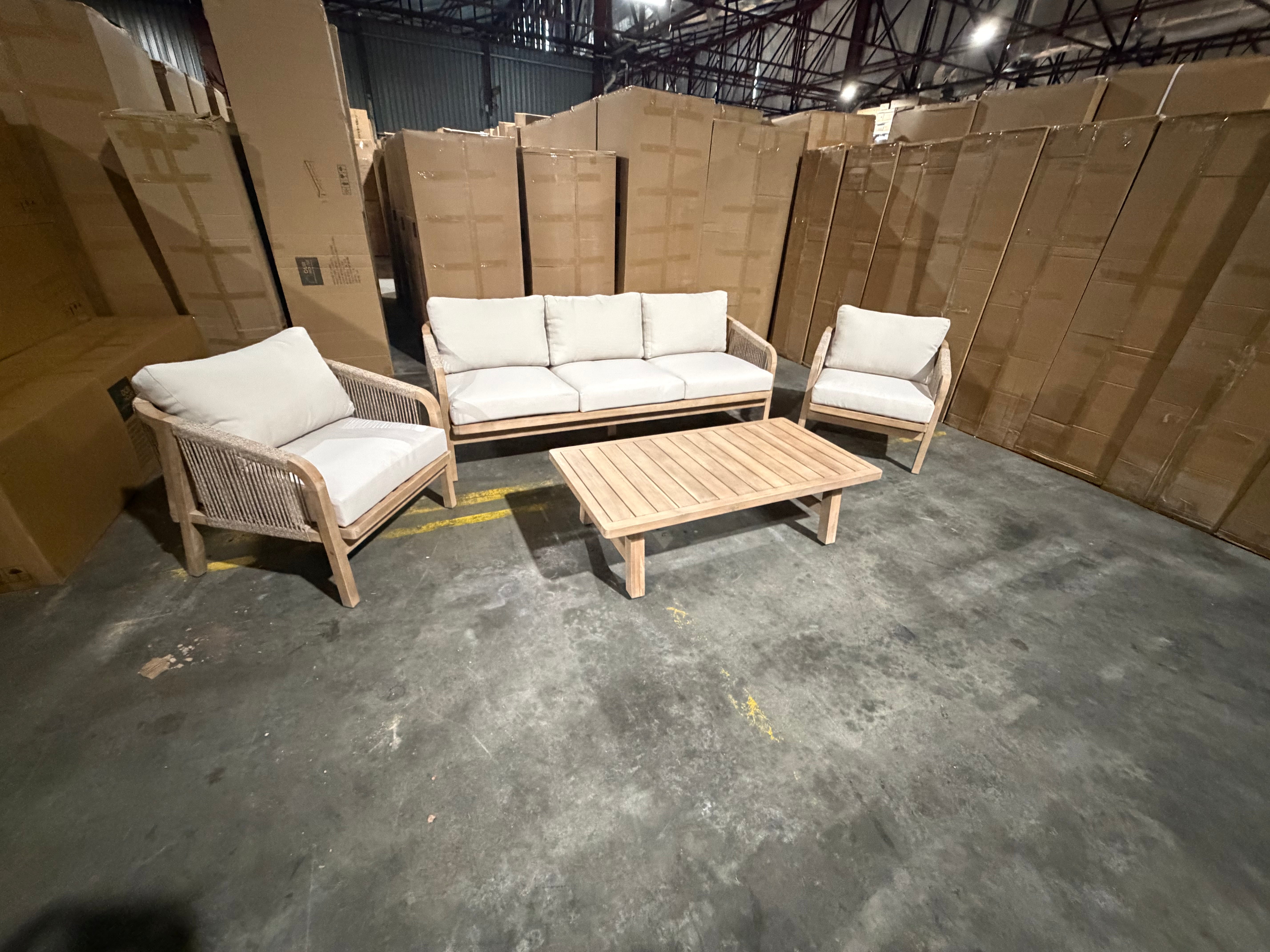 Replay 4pce Outdoor Lounge 3 seater 2 x Singles & Coffee Table