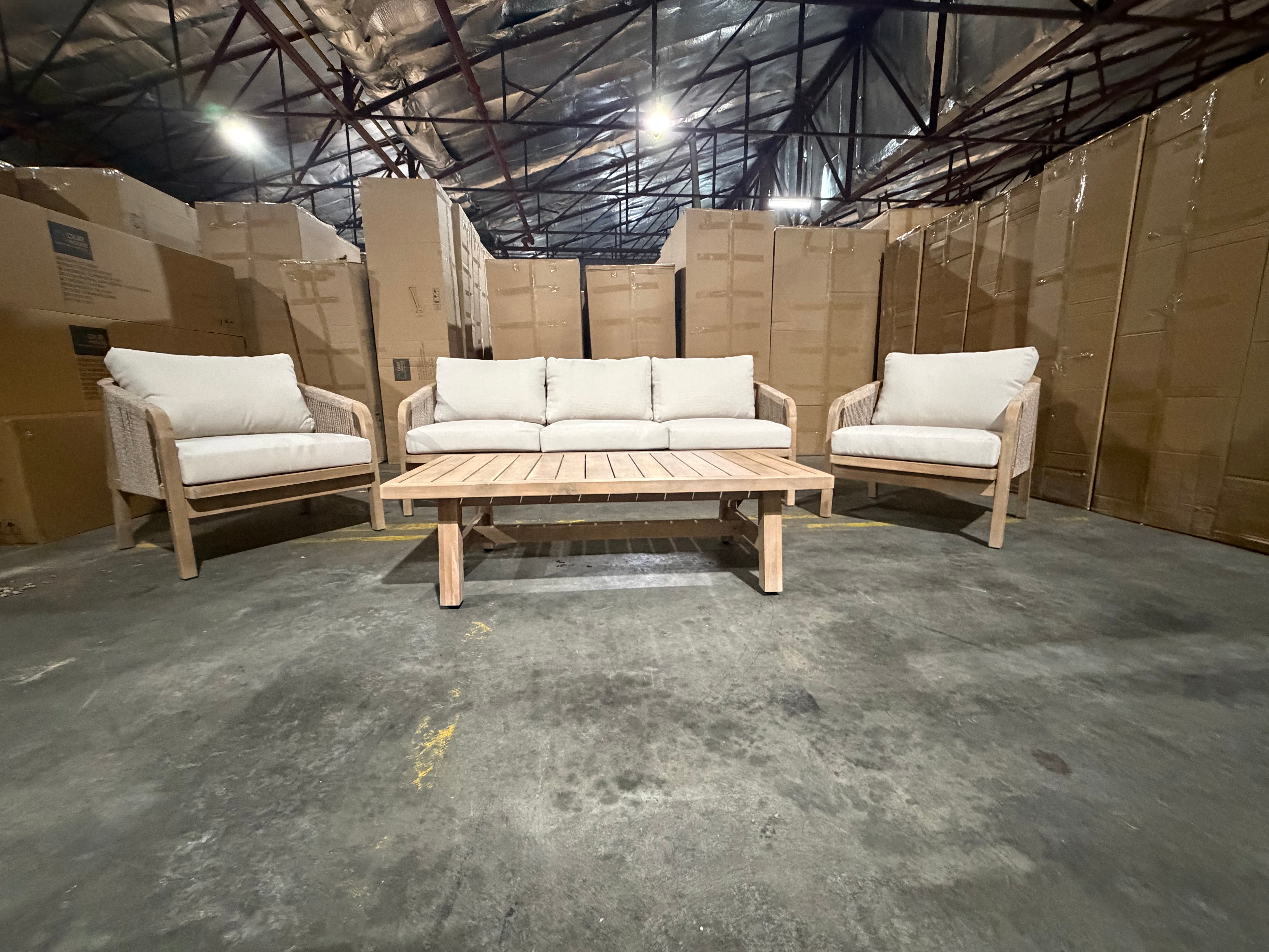 Replay 4pce Outdoor Lounge 3 seater 2 x Singles & Coffee Table