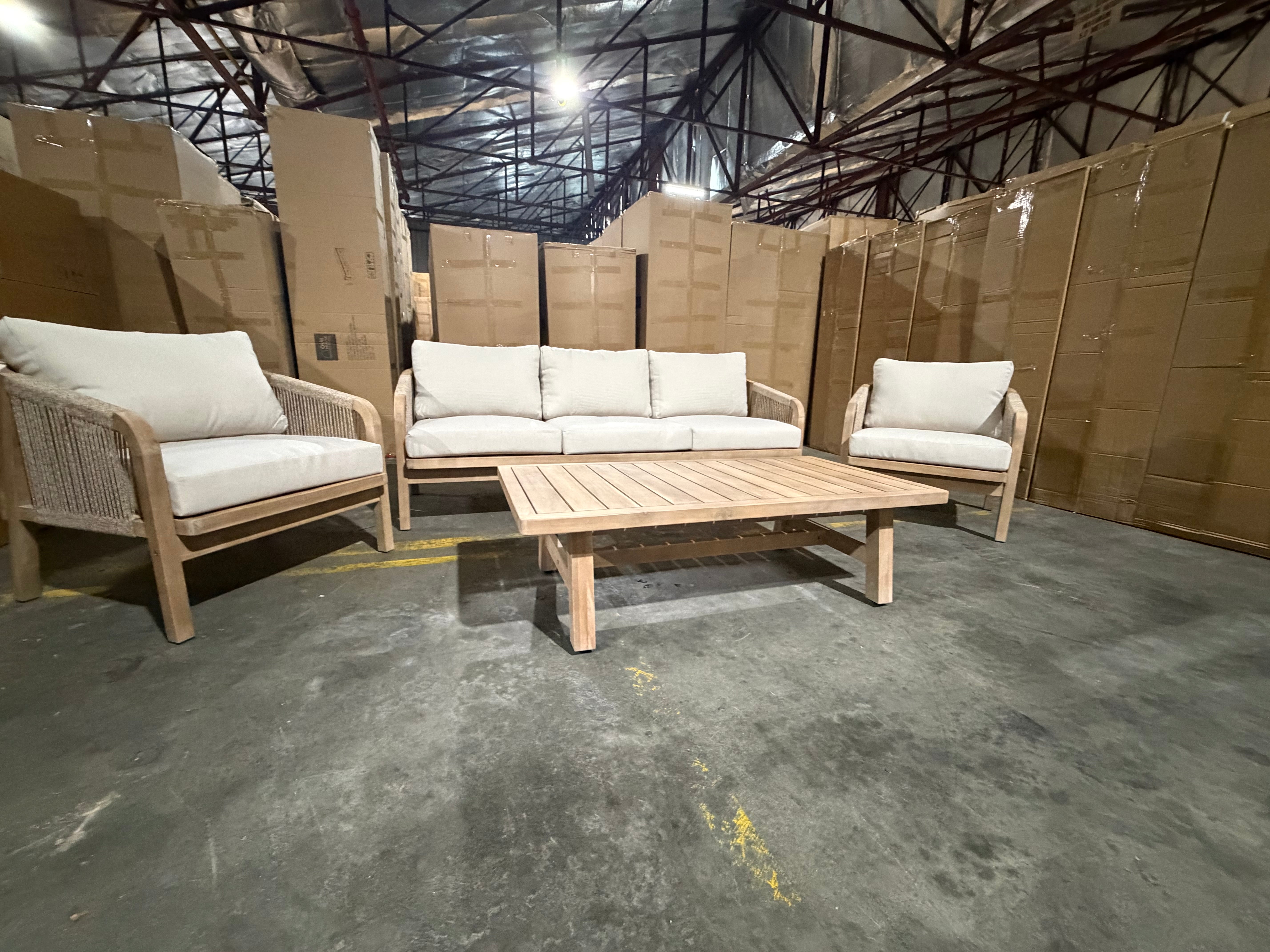 Replay 4pce Outdoor Lounge 3 seater 2 x Singles & Coffee Table