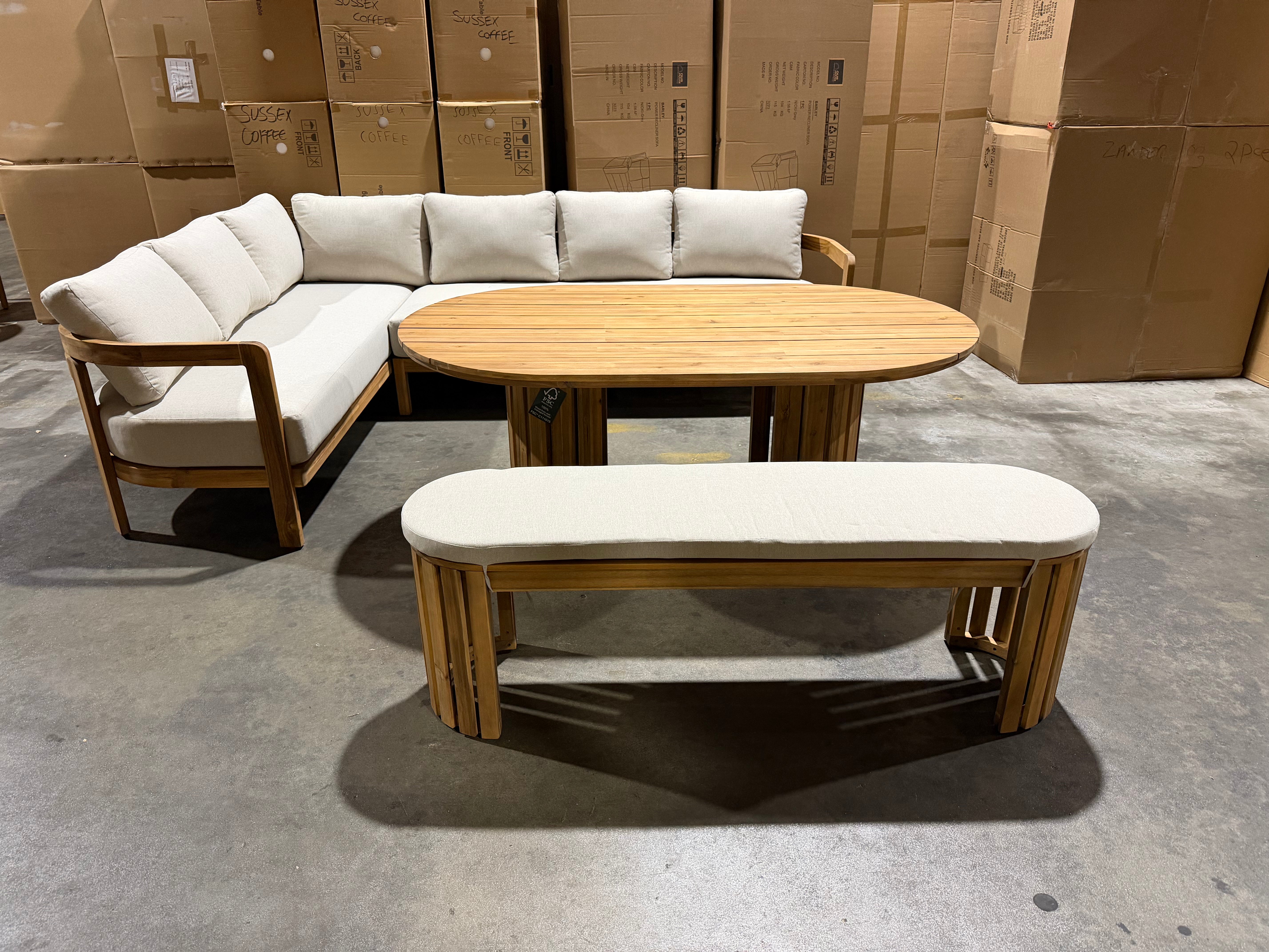 Volare Outdoor Dining Setting CNR Lounge 1700 Table & Bench Seat