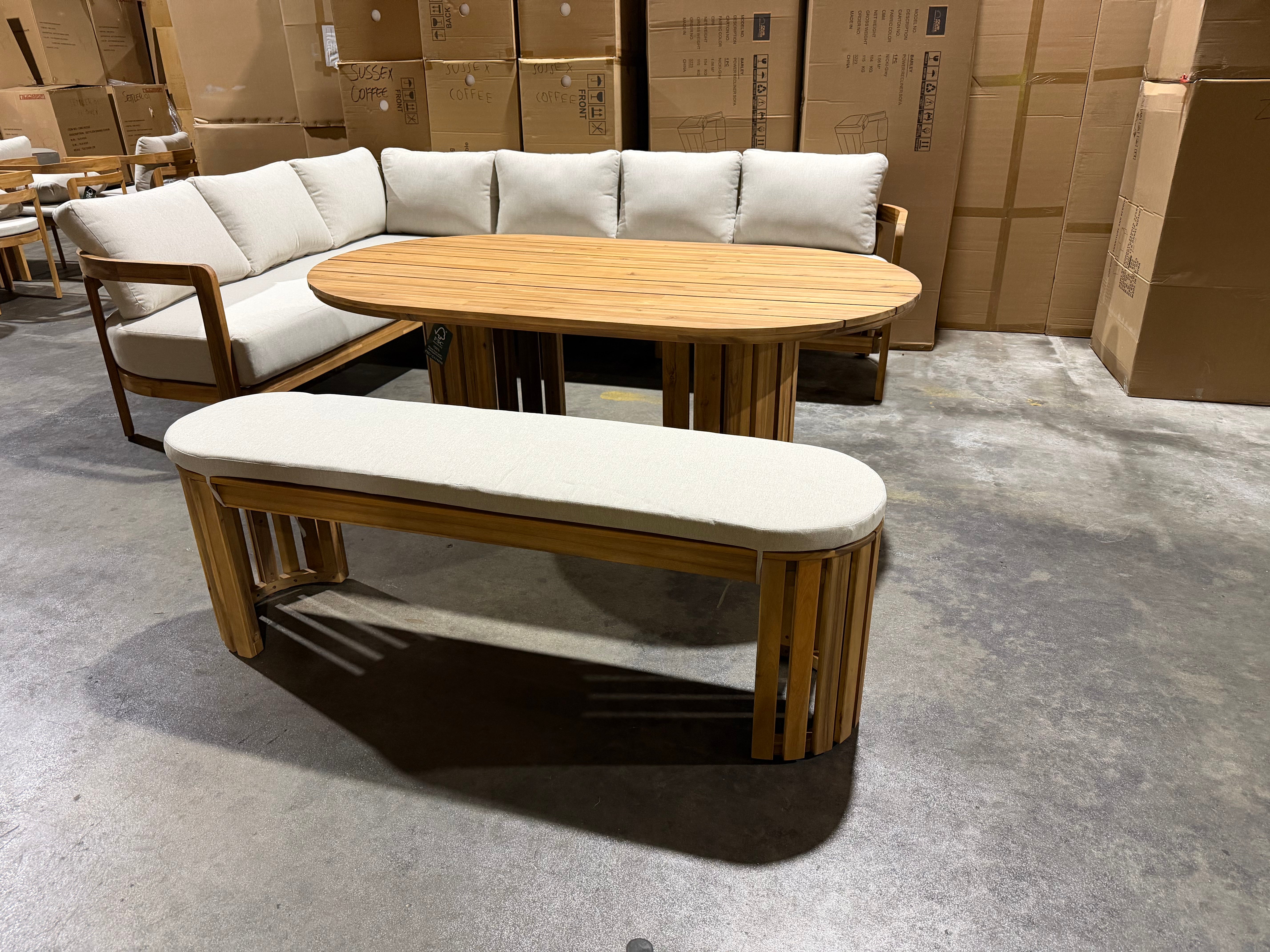 Volare Outdoor Dining Setting CNR Lounge 1700 Table & Bench Seat