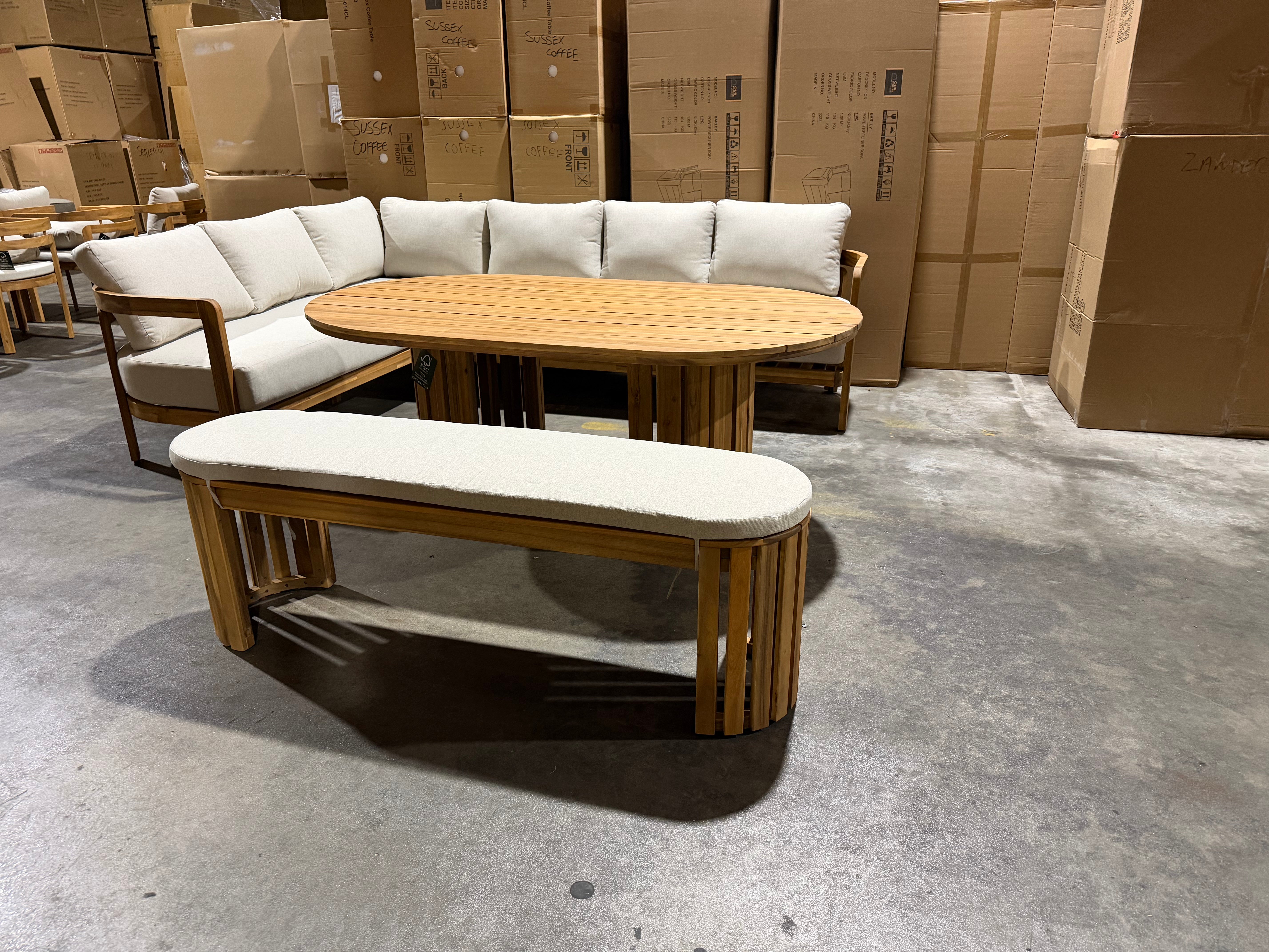 Volare Outdoor Dining Setting CNR Lounge 1700 Table & Bench Seat