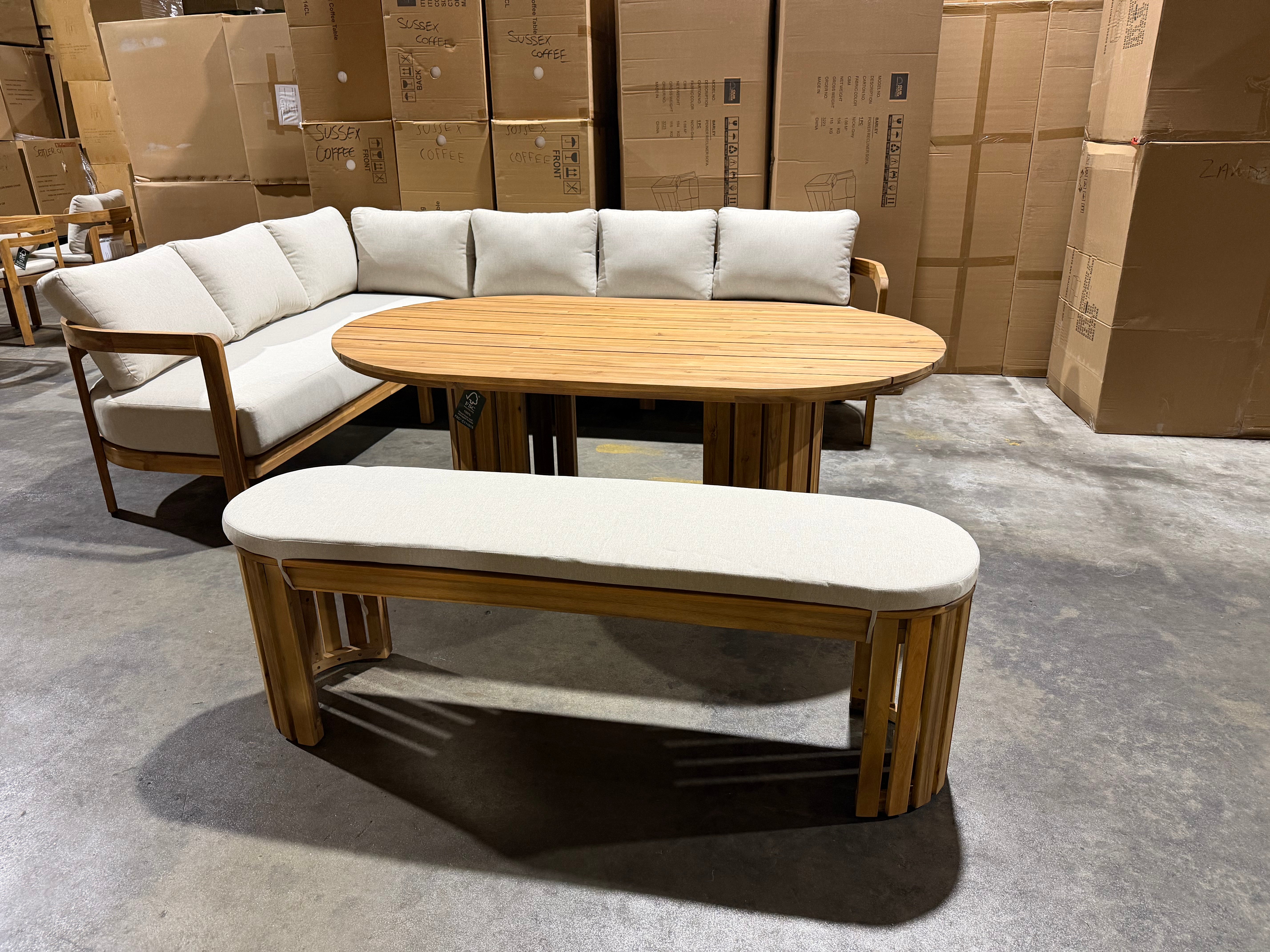 Volare Outdoor Dining Setting CNR Lounge 1700 Table & Bench Seat