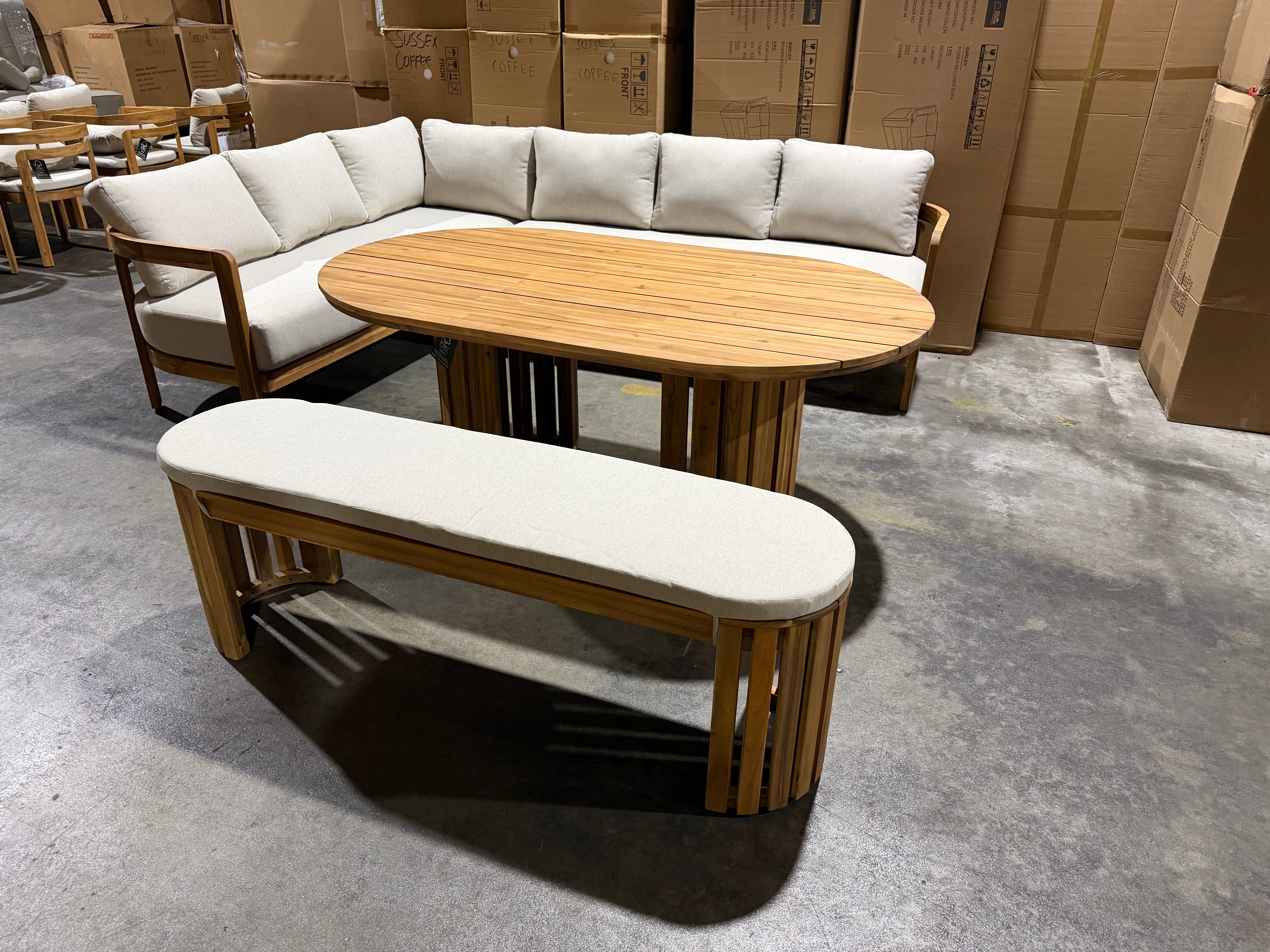 Volare Outdoor Dining Setting CNR Lounge 1700 Table & Bench Seat