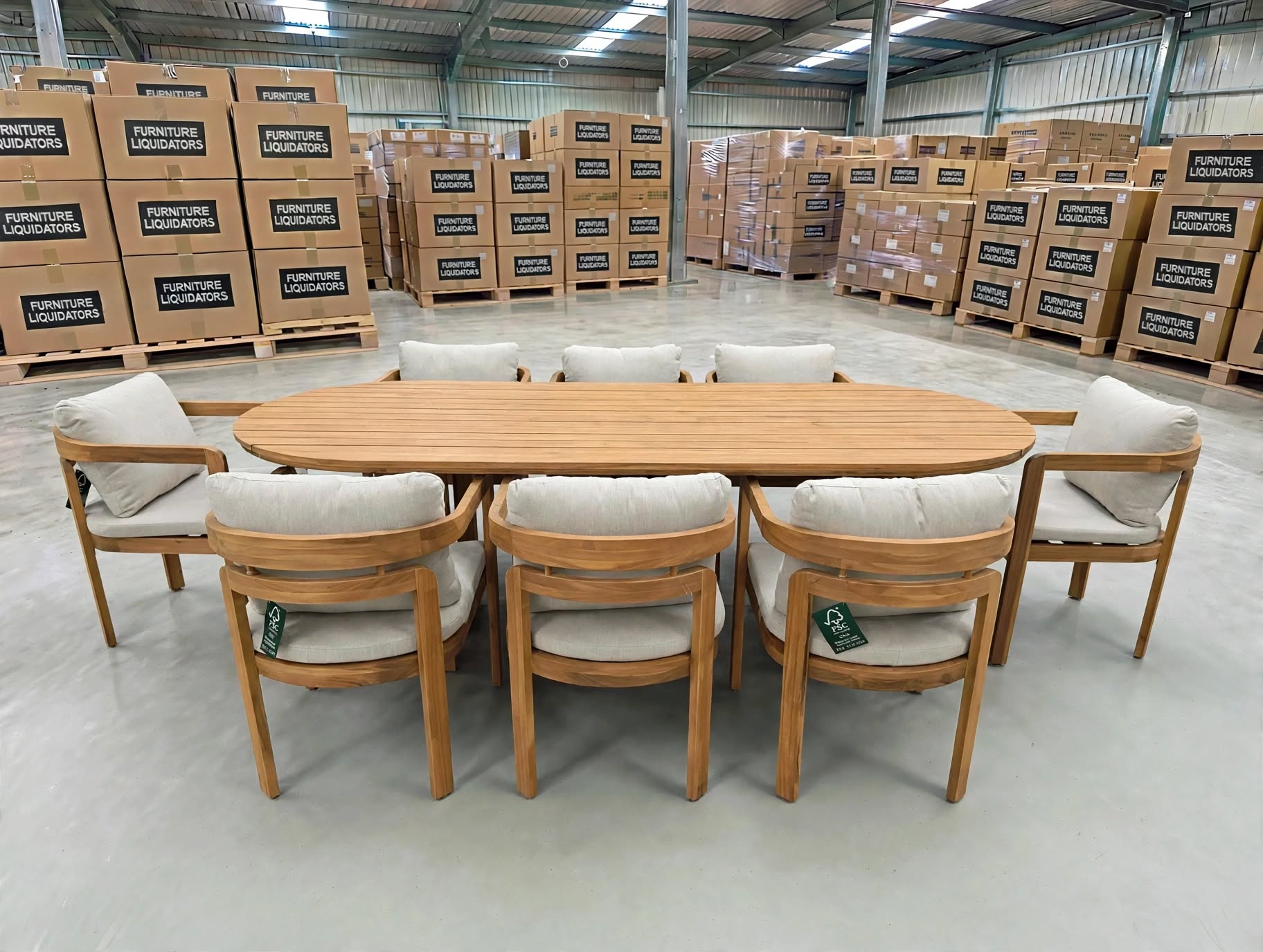 Volare 9pce Outdoor Setting 2300 Table 8 X Chairs