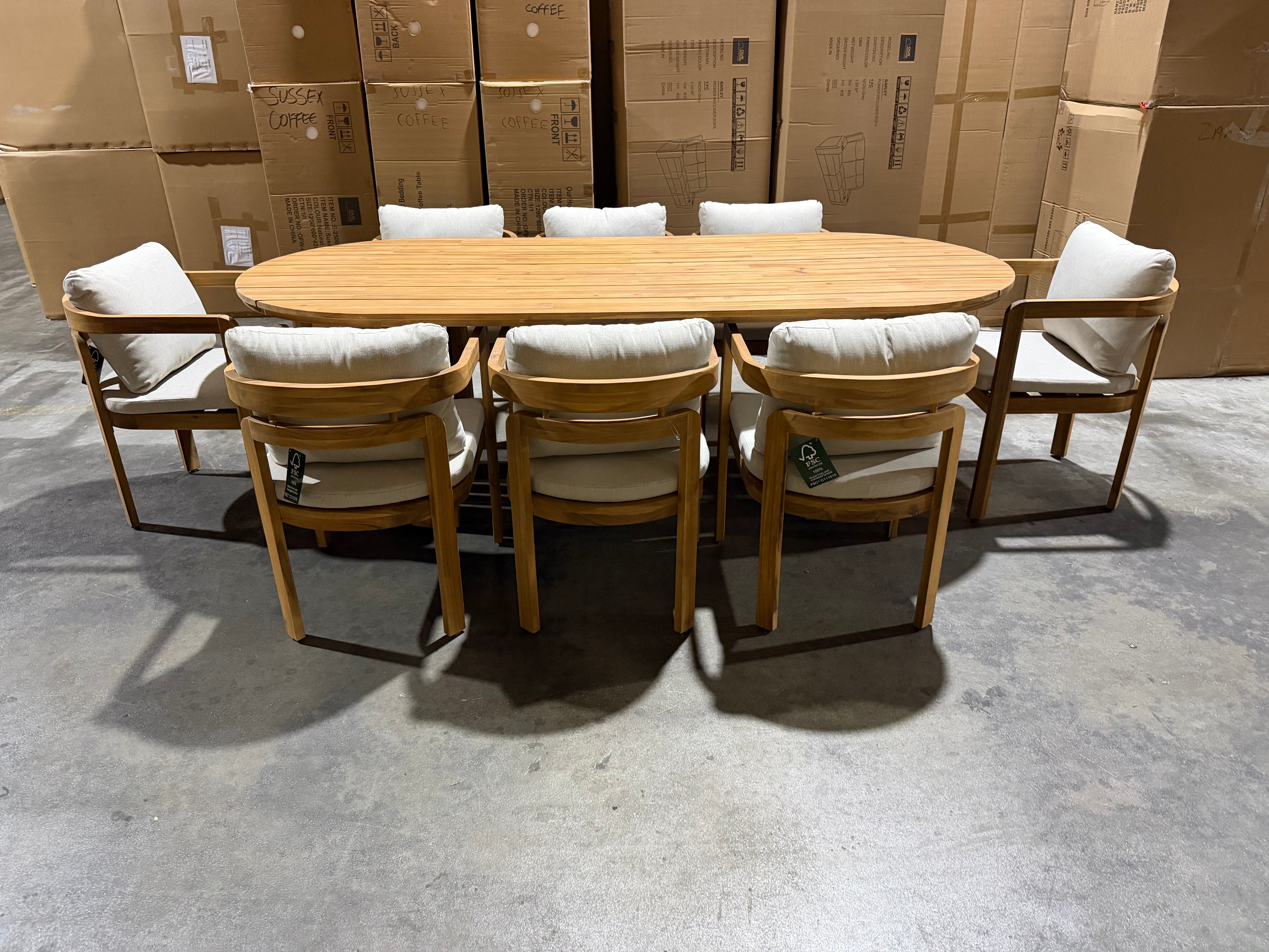Volare 9pce Outdoor Setting 2300 Table 8 X Chairs
