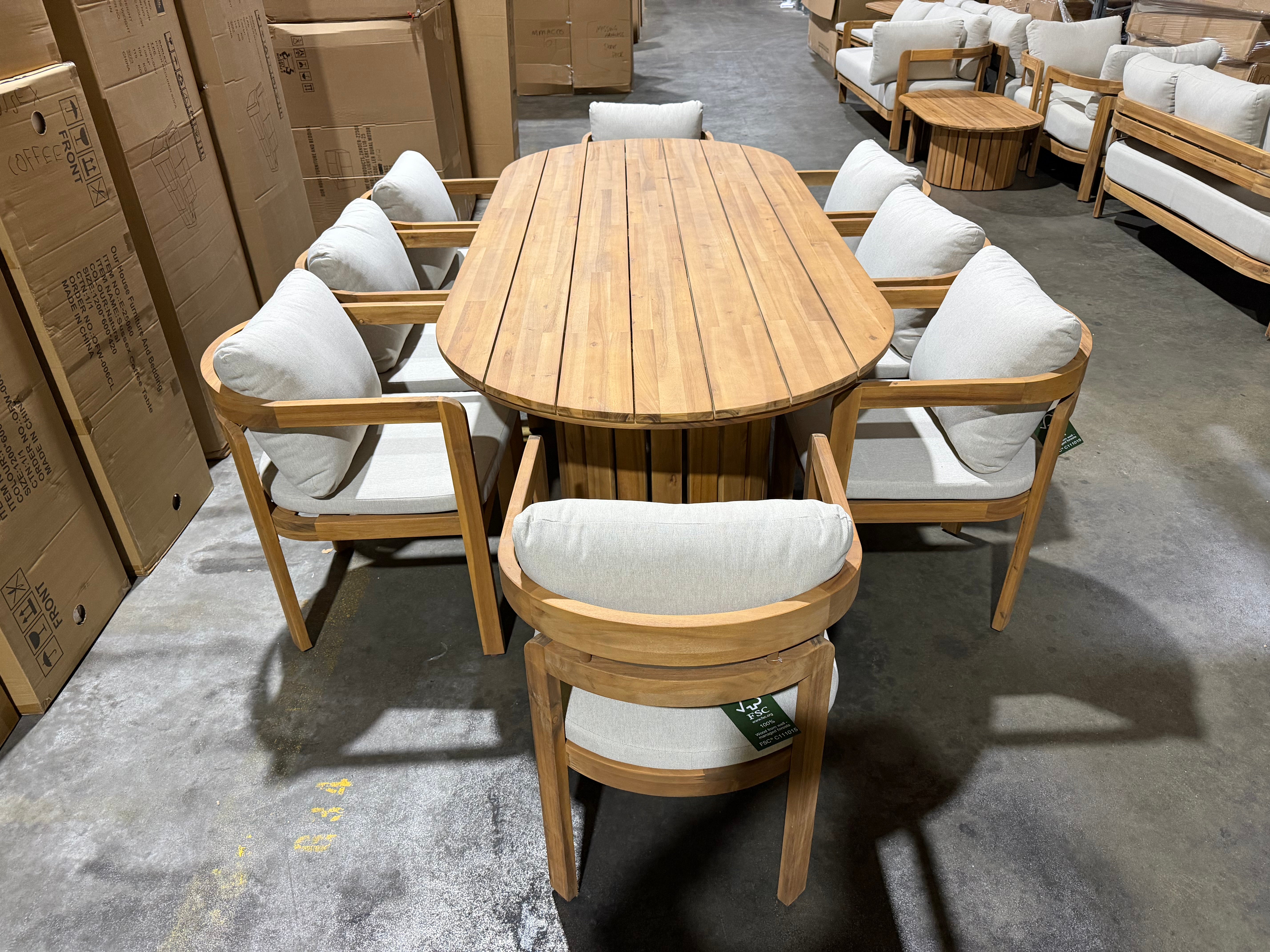 Volare 9pce Outdoor Setting 2300 Table 8 X Chairs