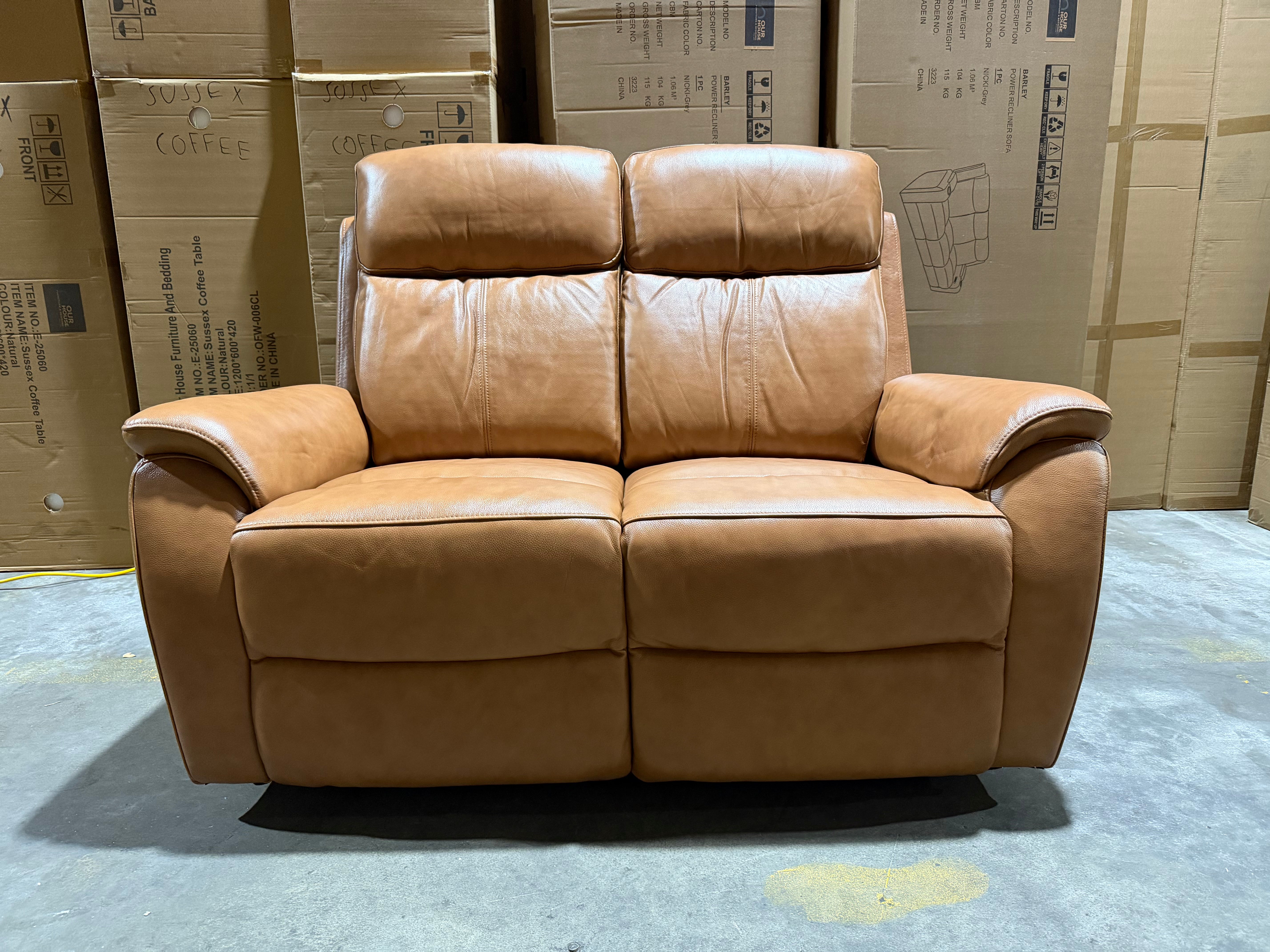 Icon 2 Seater With Triple Mech Electric Seat, Headrest & Lumbar In Tan