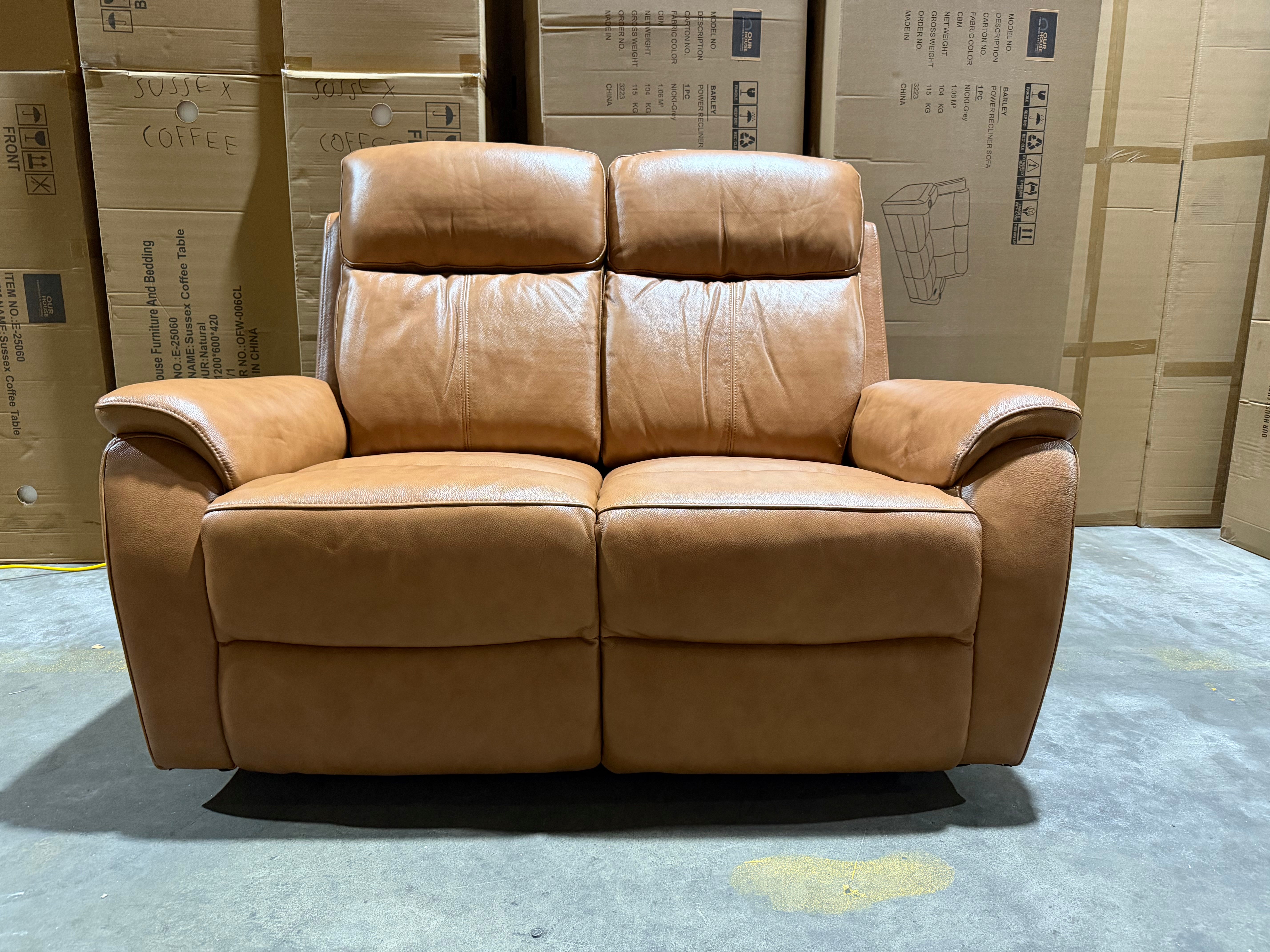 Icon 2 Seater With Triple Mech Electric Seat, Headrest & Lumbar In Tan