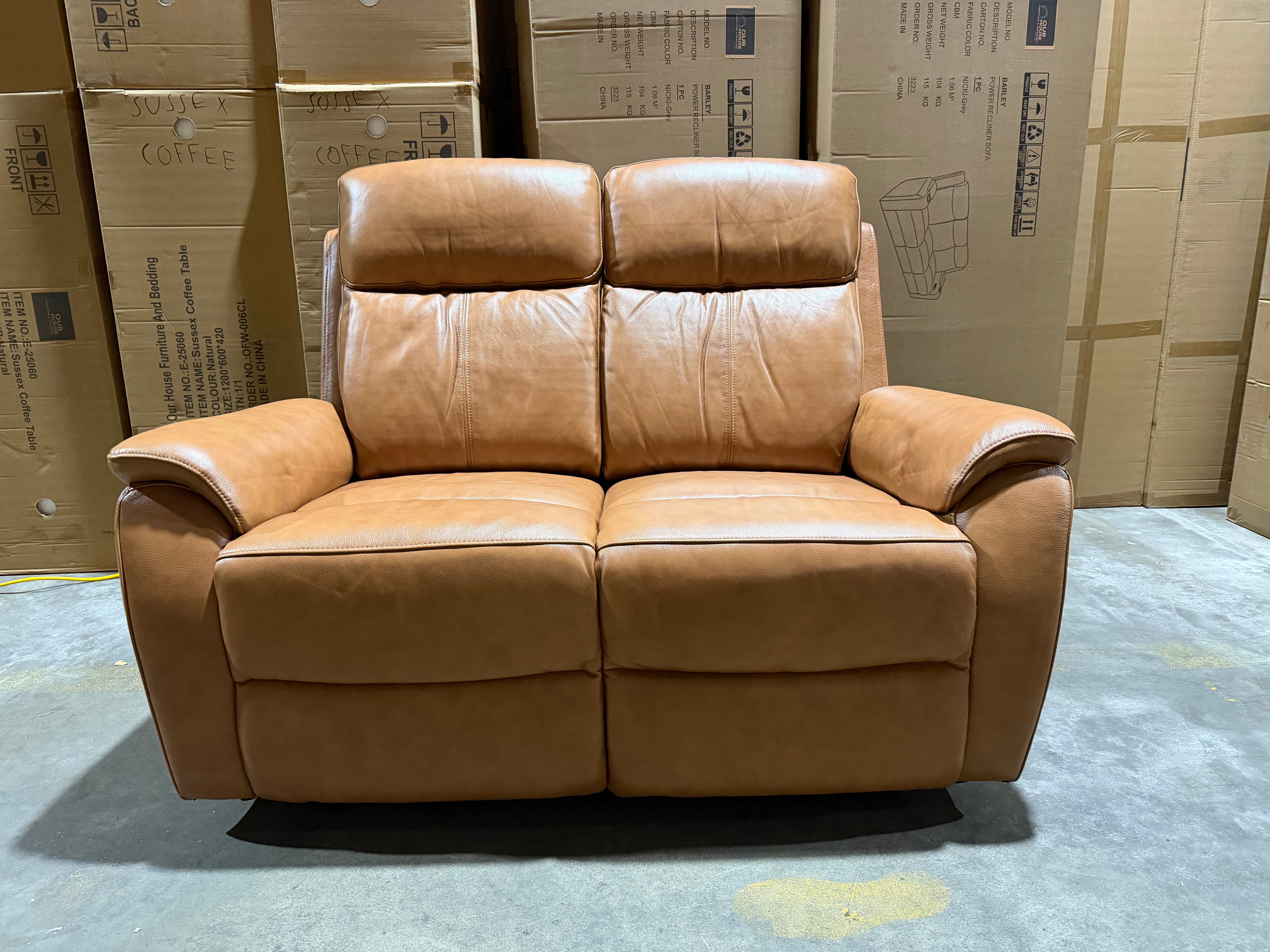 Icon 2 Seater With Triple Mech Electric Seat, Headrest & Lumbar In Tan