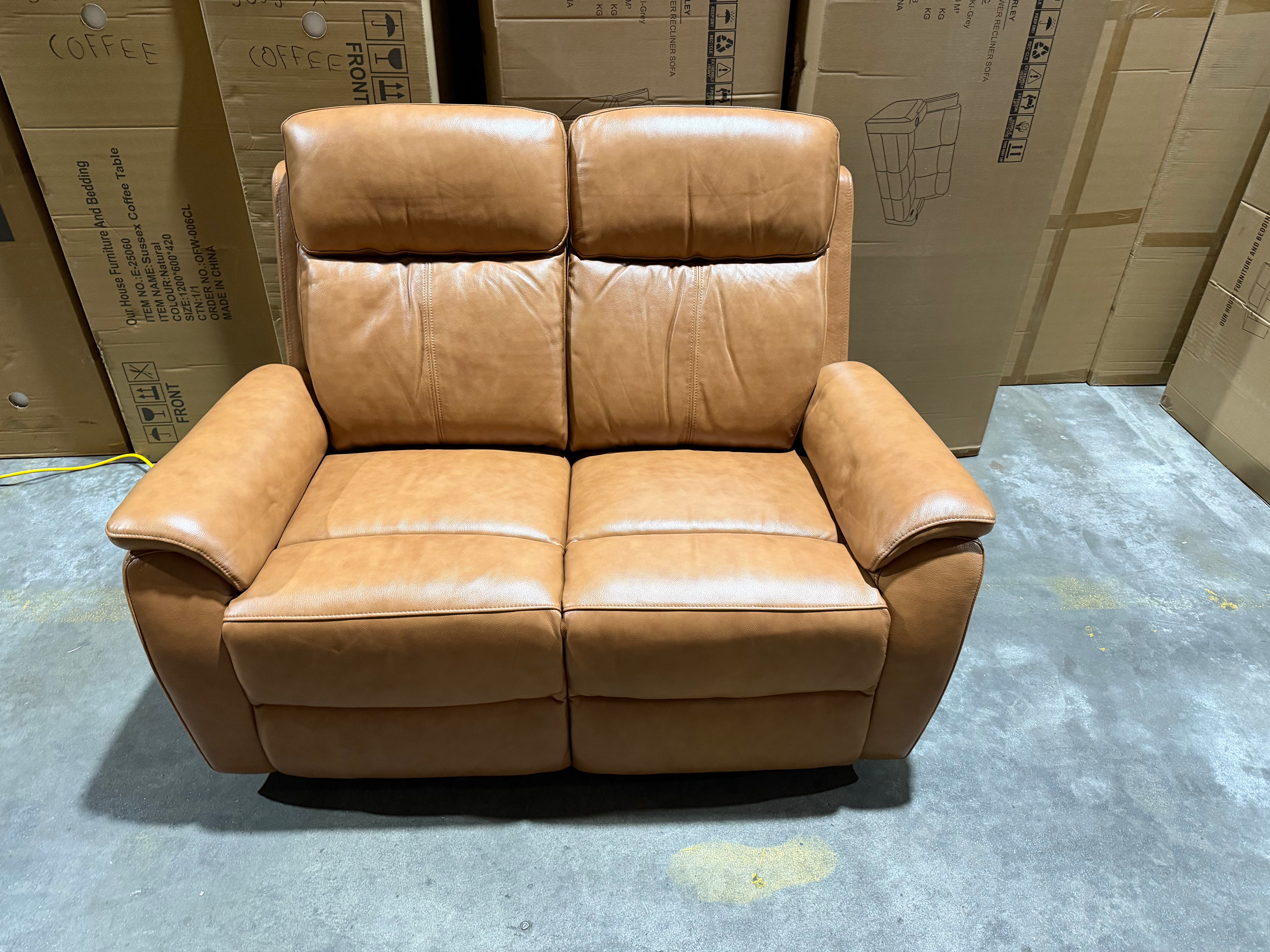 Icon 2 Seater With Triple Mech Electric Seat, Headrest & Lumbar In Tan