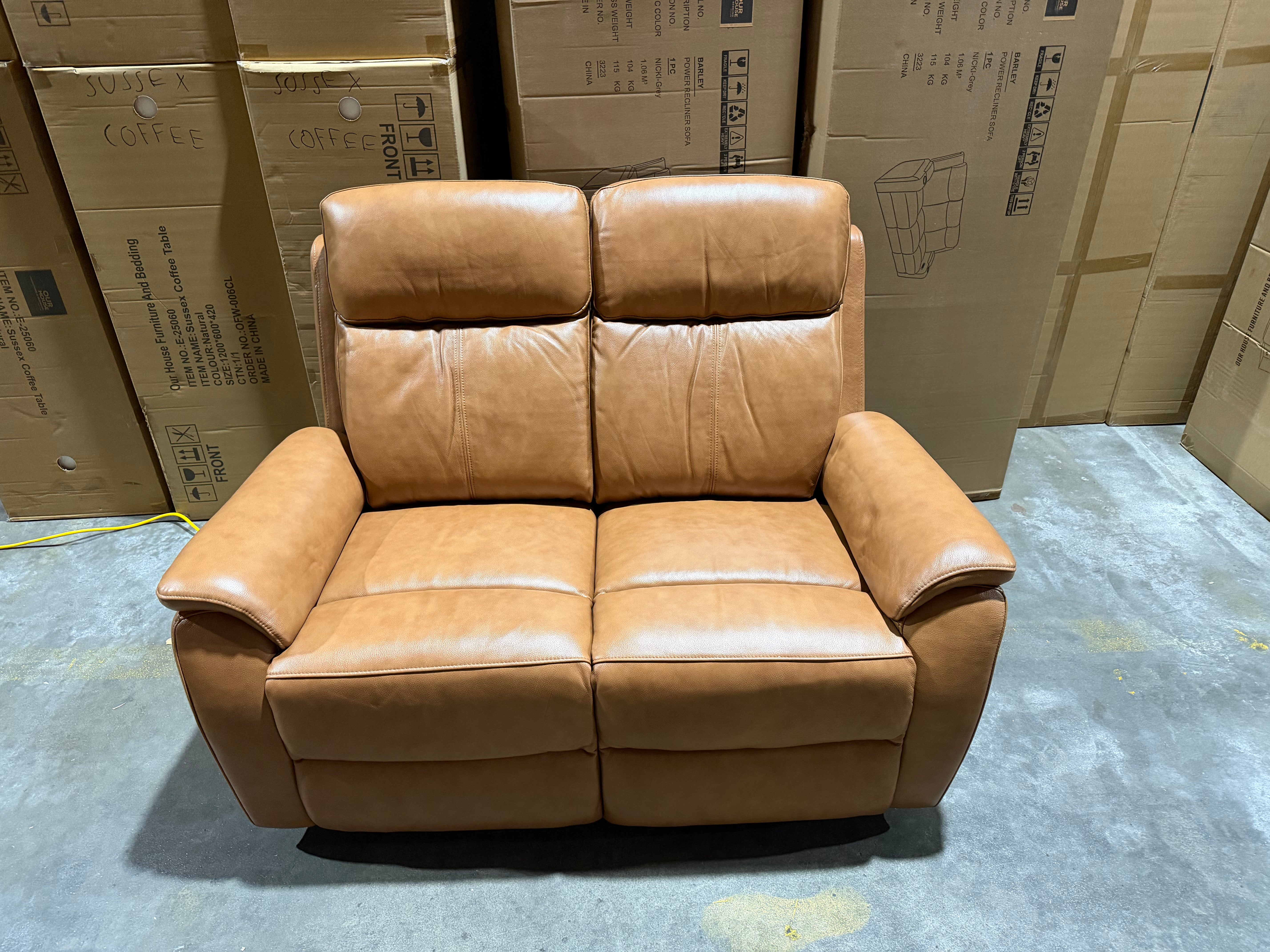 Icon 2 Seater With Triple Mech Electric Seat, Headrest & Lumbar In Tan