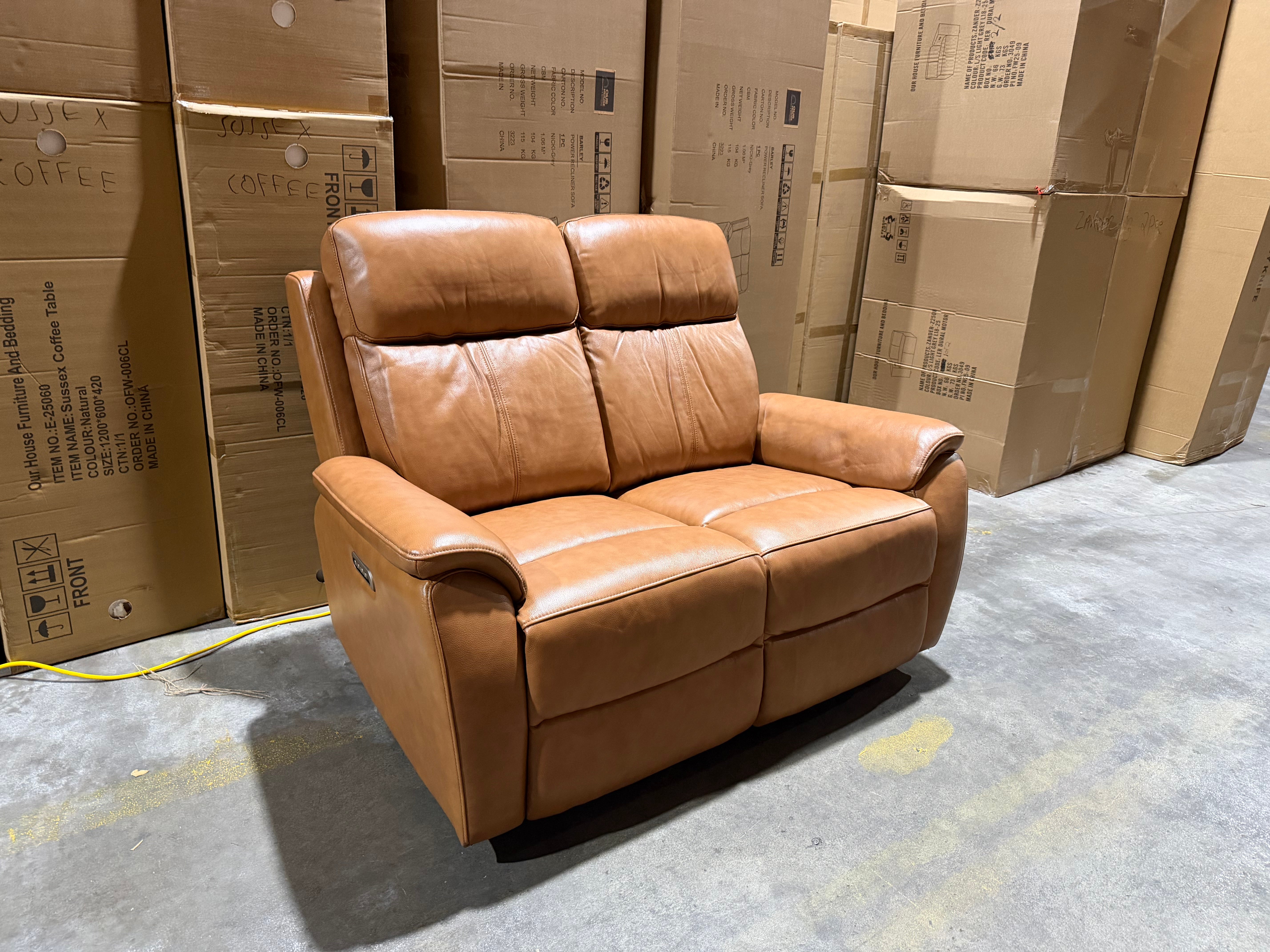 Icon 2 Seater With Triple Mech Electric Seat, Headrest & Lumbar In Tan