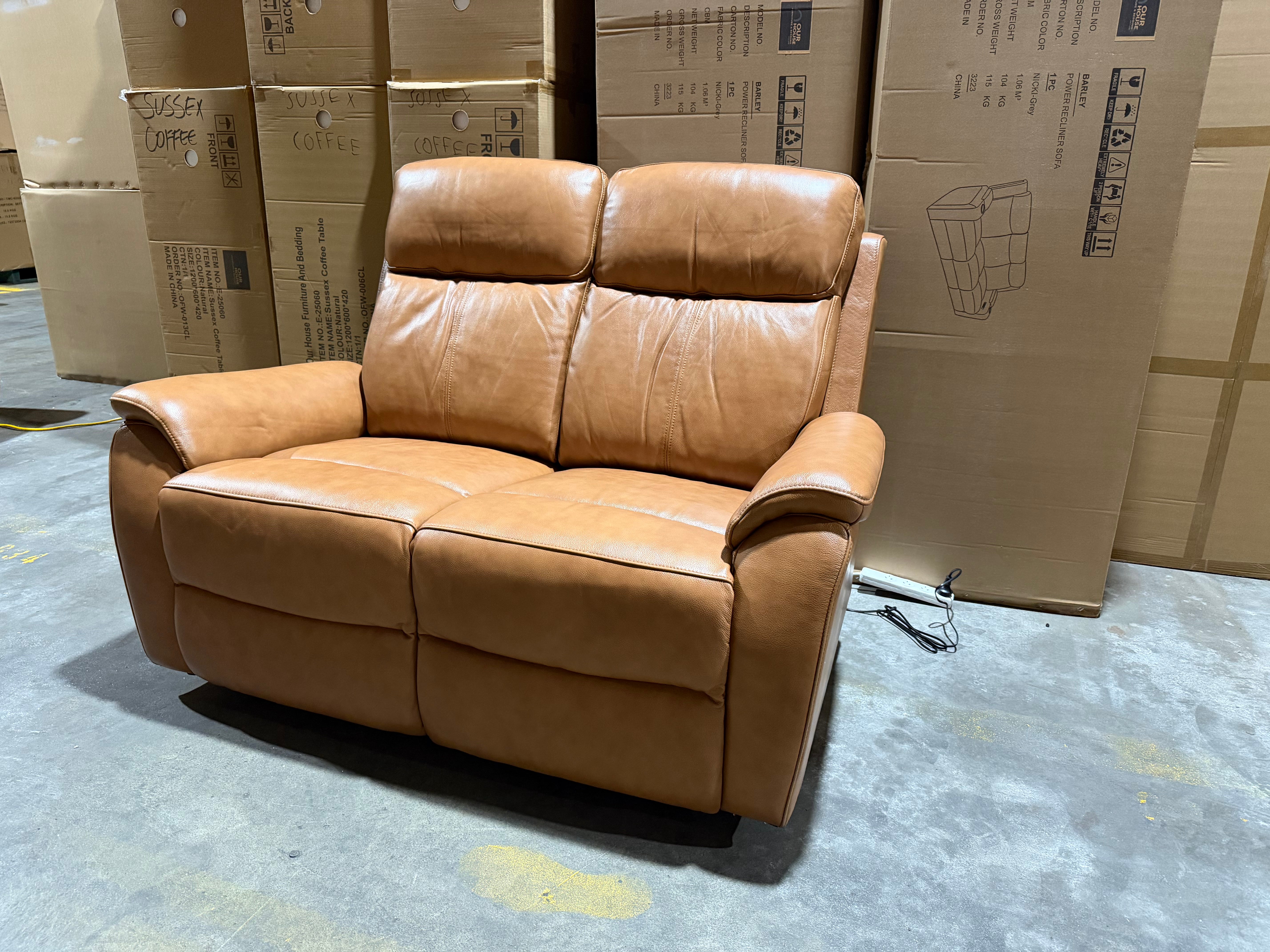 Icon 2 Seater With Triple Mech Electric Seat, Headrest & Lumbar In Tan