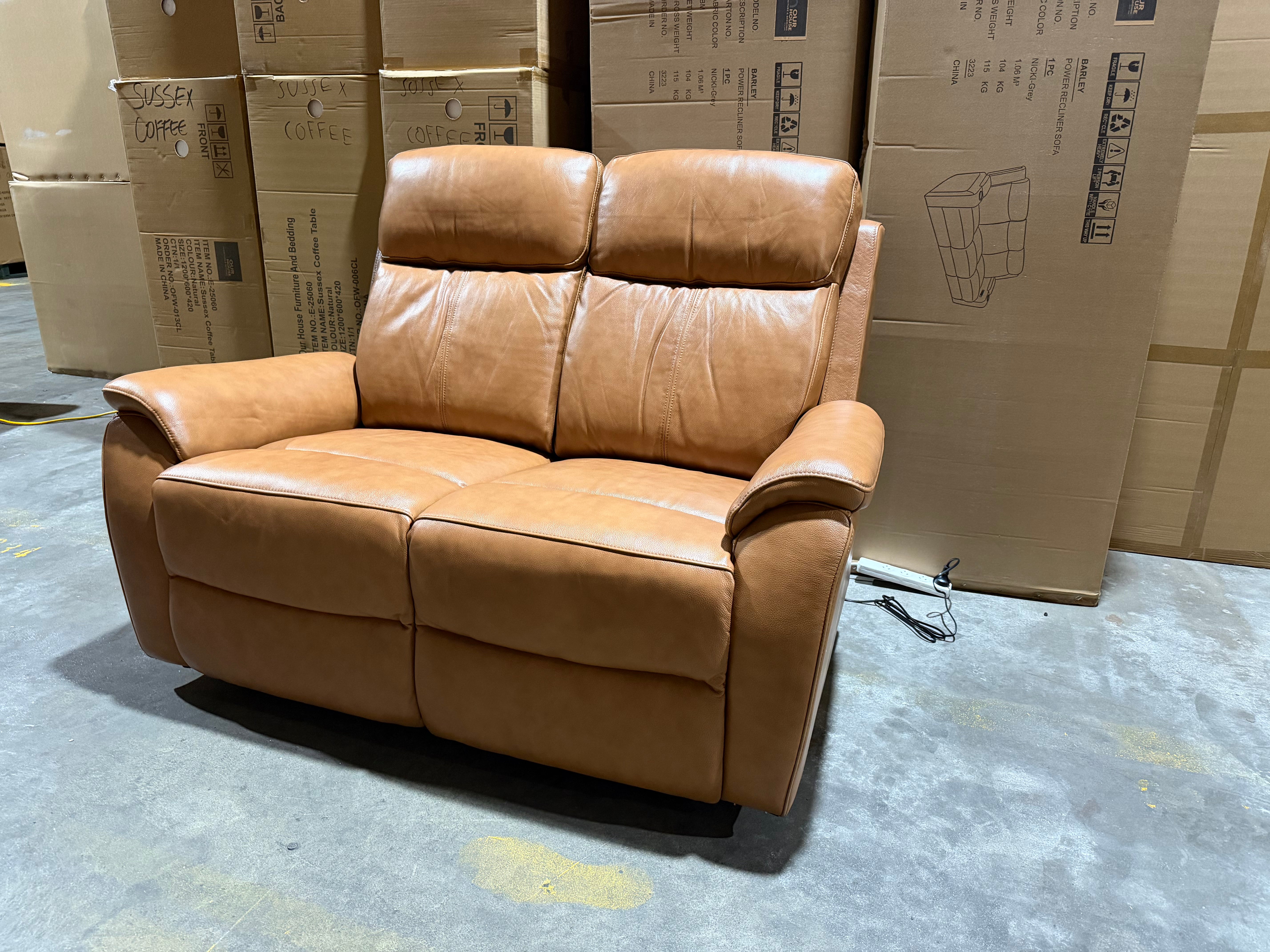 Icon 2 Seater With Triple Mech Electric Seat, Headrest & Lumbar In Tan