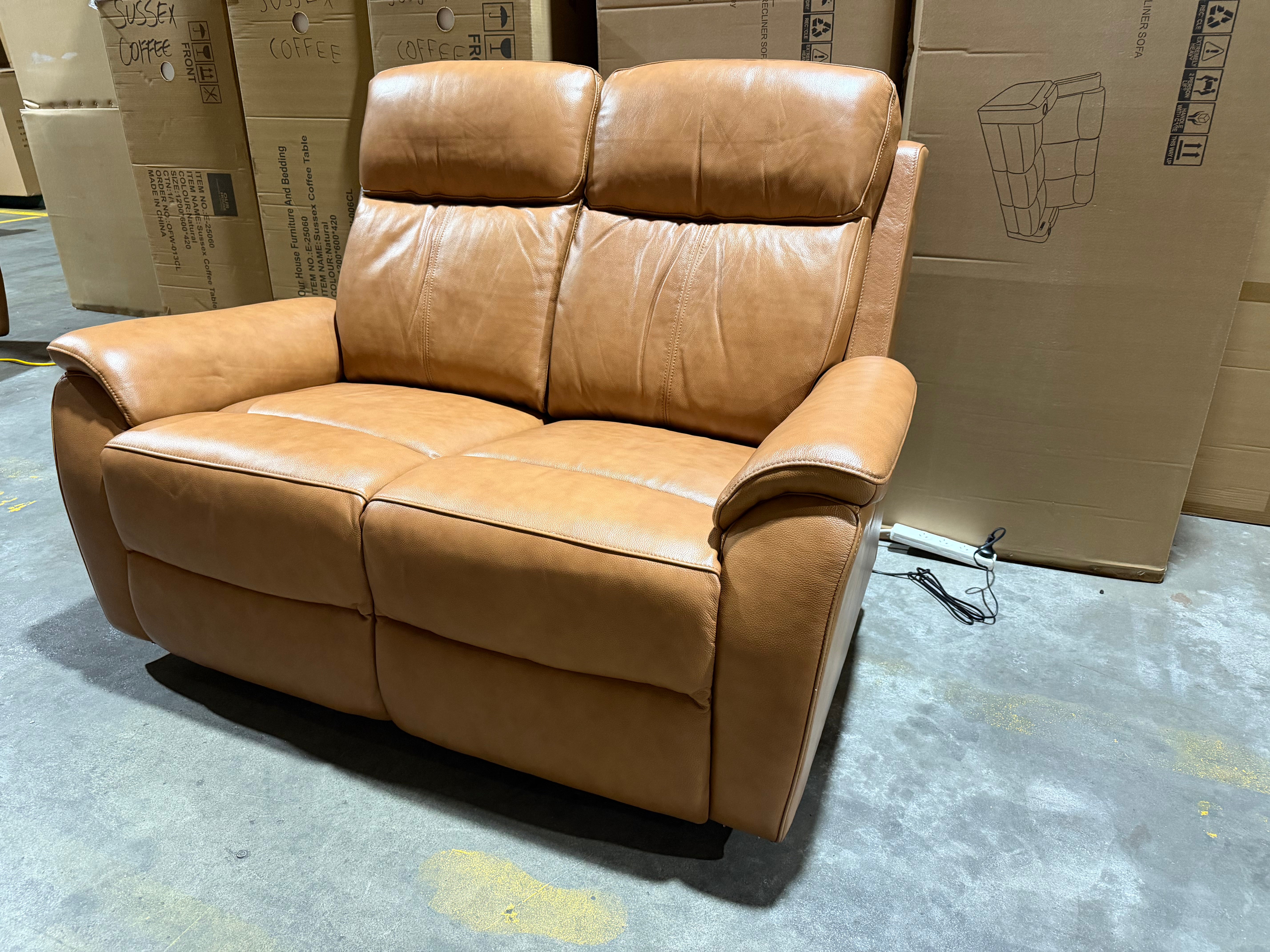 Icon 2 Seater With Triple Mech Electric Seat, Headrest & Lumbar In Tan