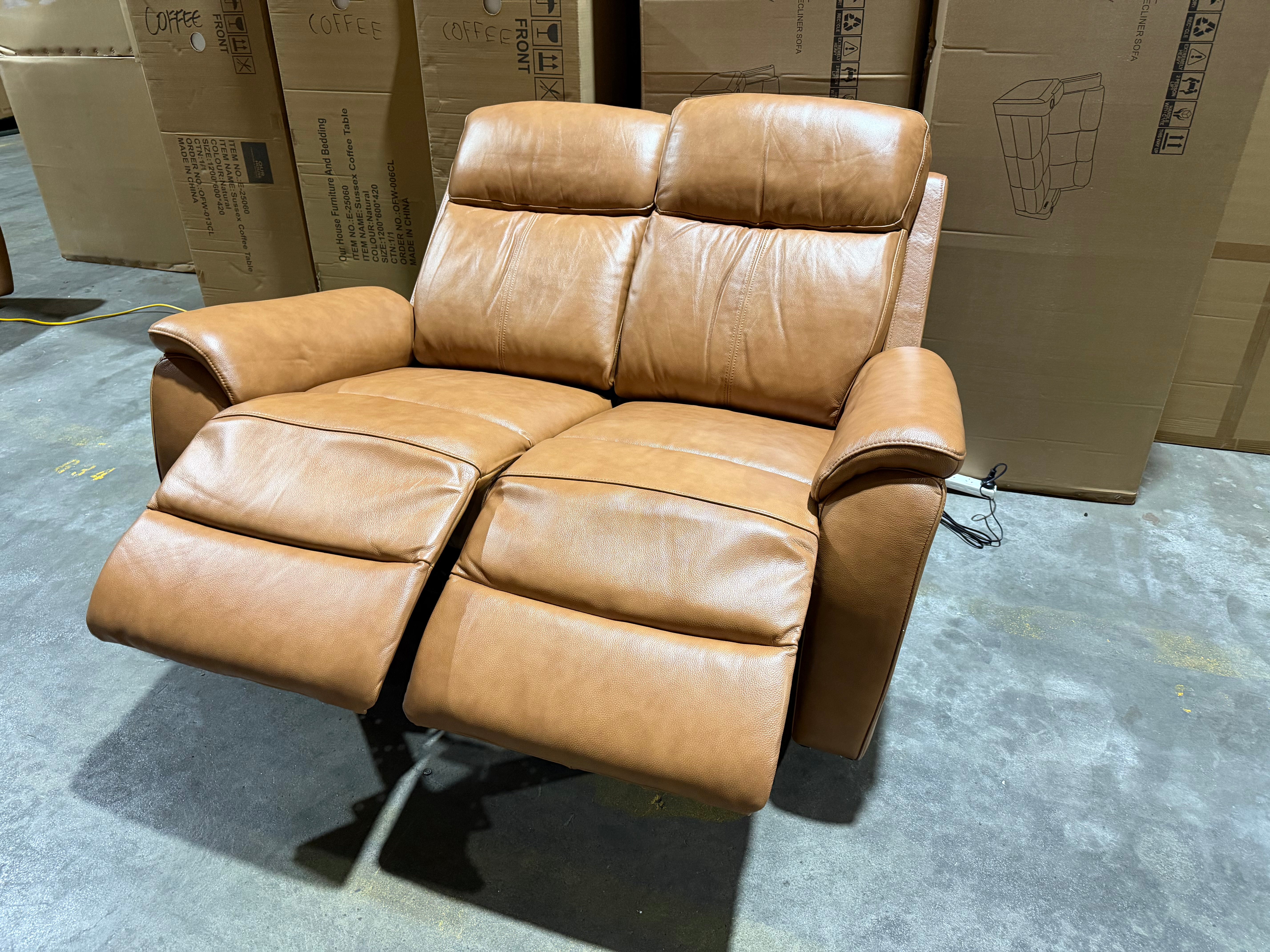 Icon 2 Seater With Triple Mech Electric Seat, Headrest & Lumbar In Tan