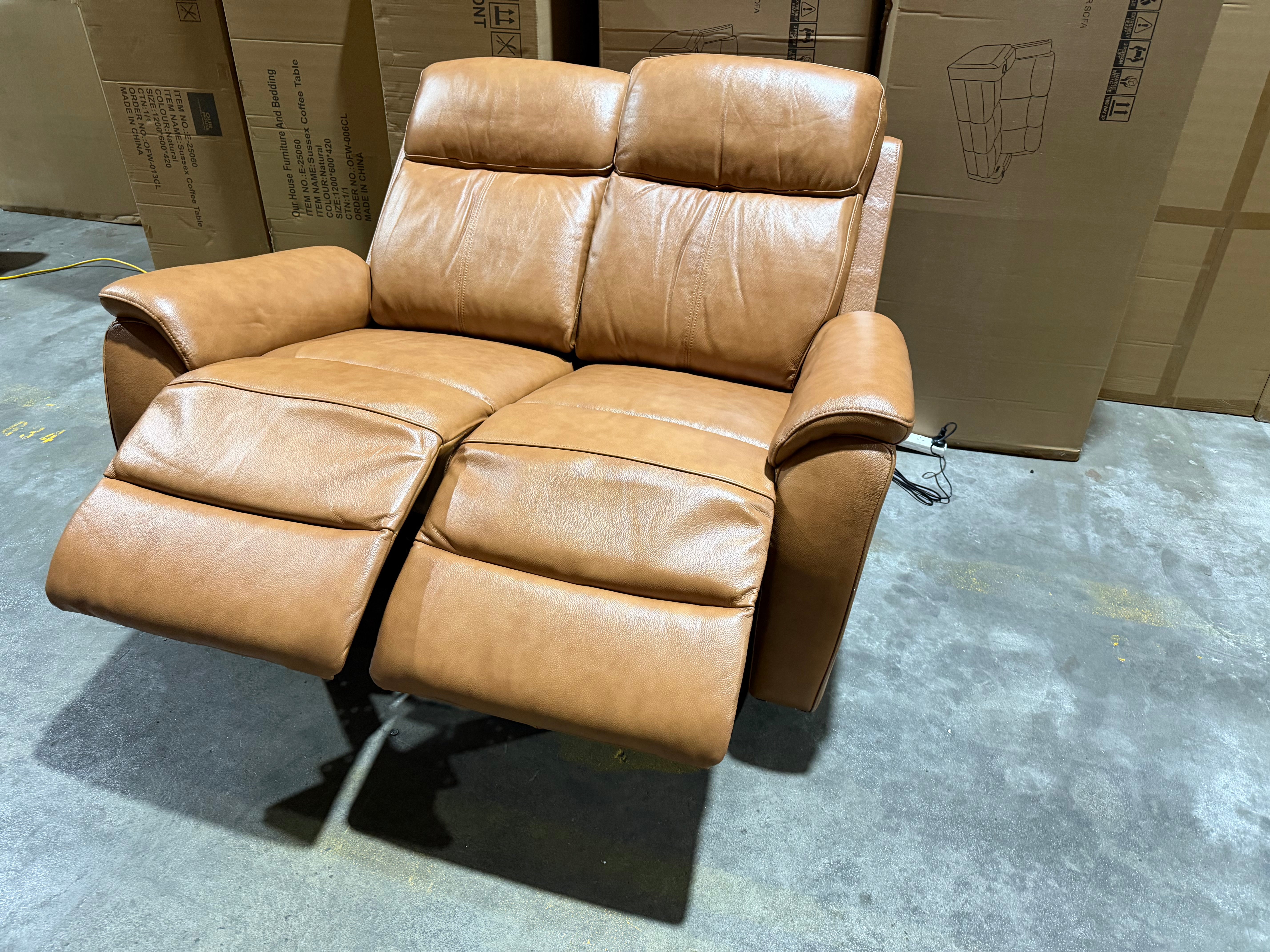 Icon 2 Seater With Triple Mech Electric Seat, Headrest & Lumbar In Tan