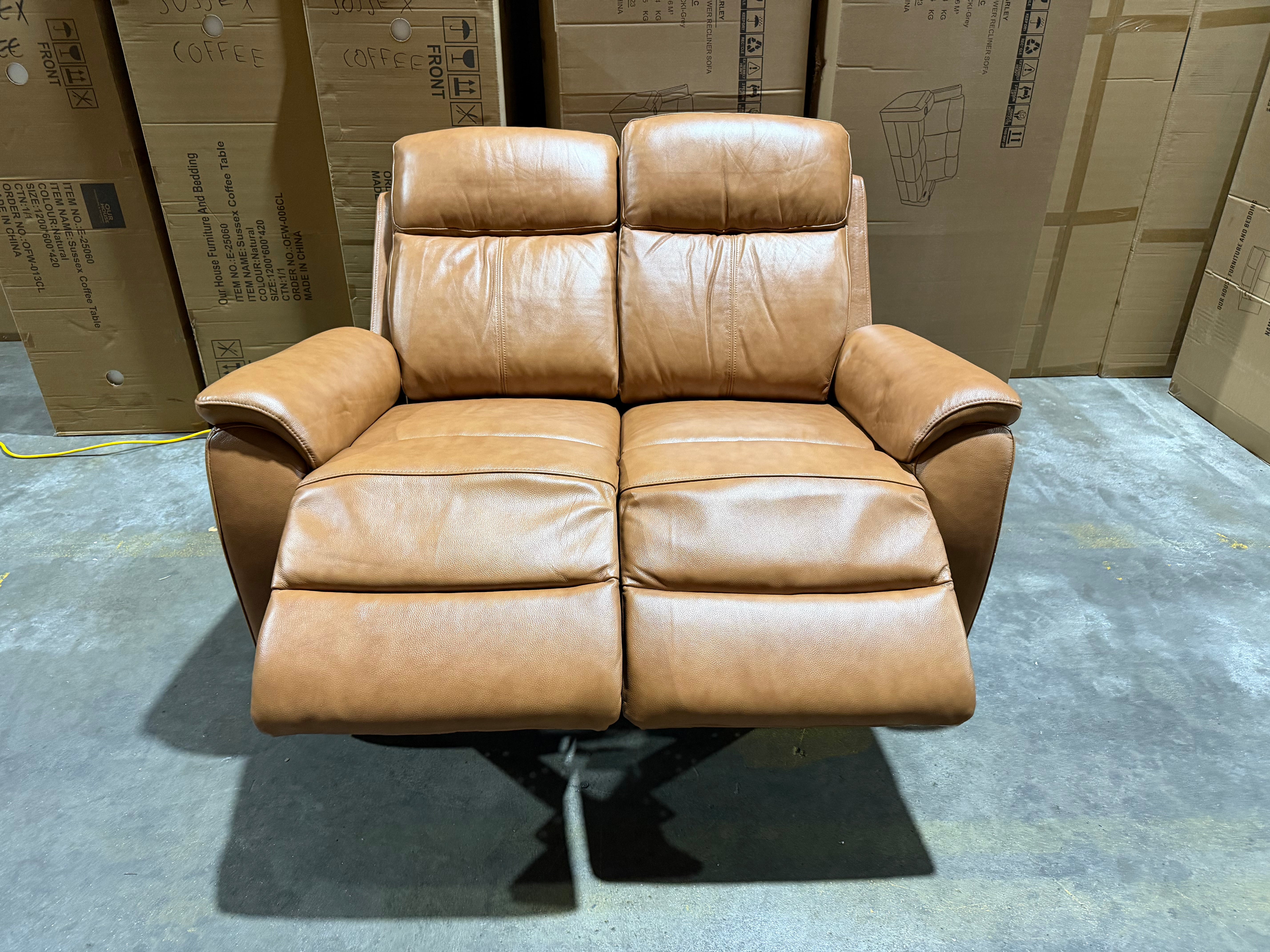 Icon 2 Seater With Triple Mech Electric Seat, Headrest & Lumbar In Tan