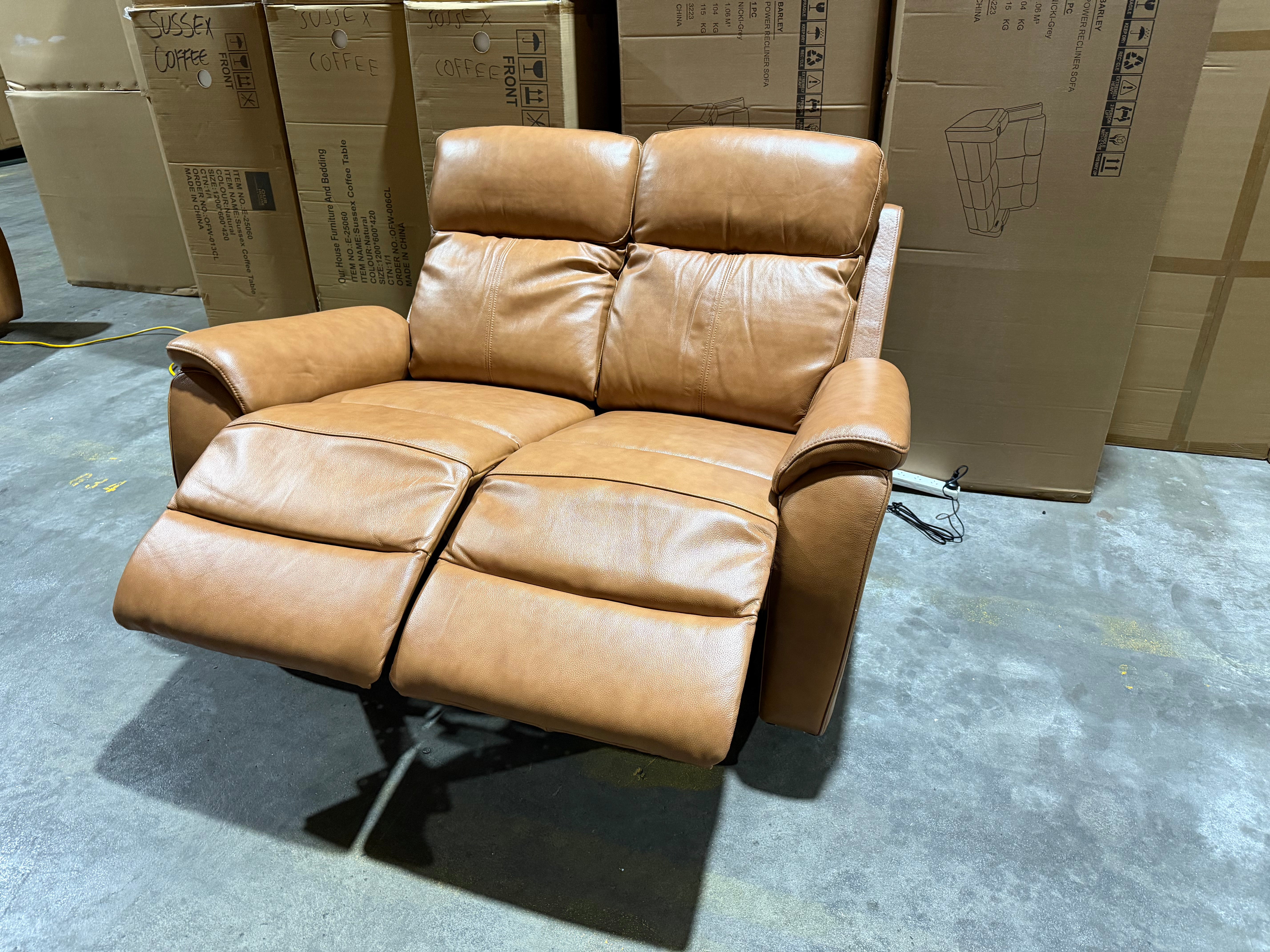 Icon 2 Seater With Triple Mech Electric Seat, Headrest & Lumbar In Tan