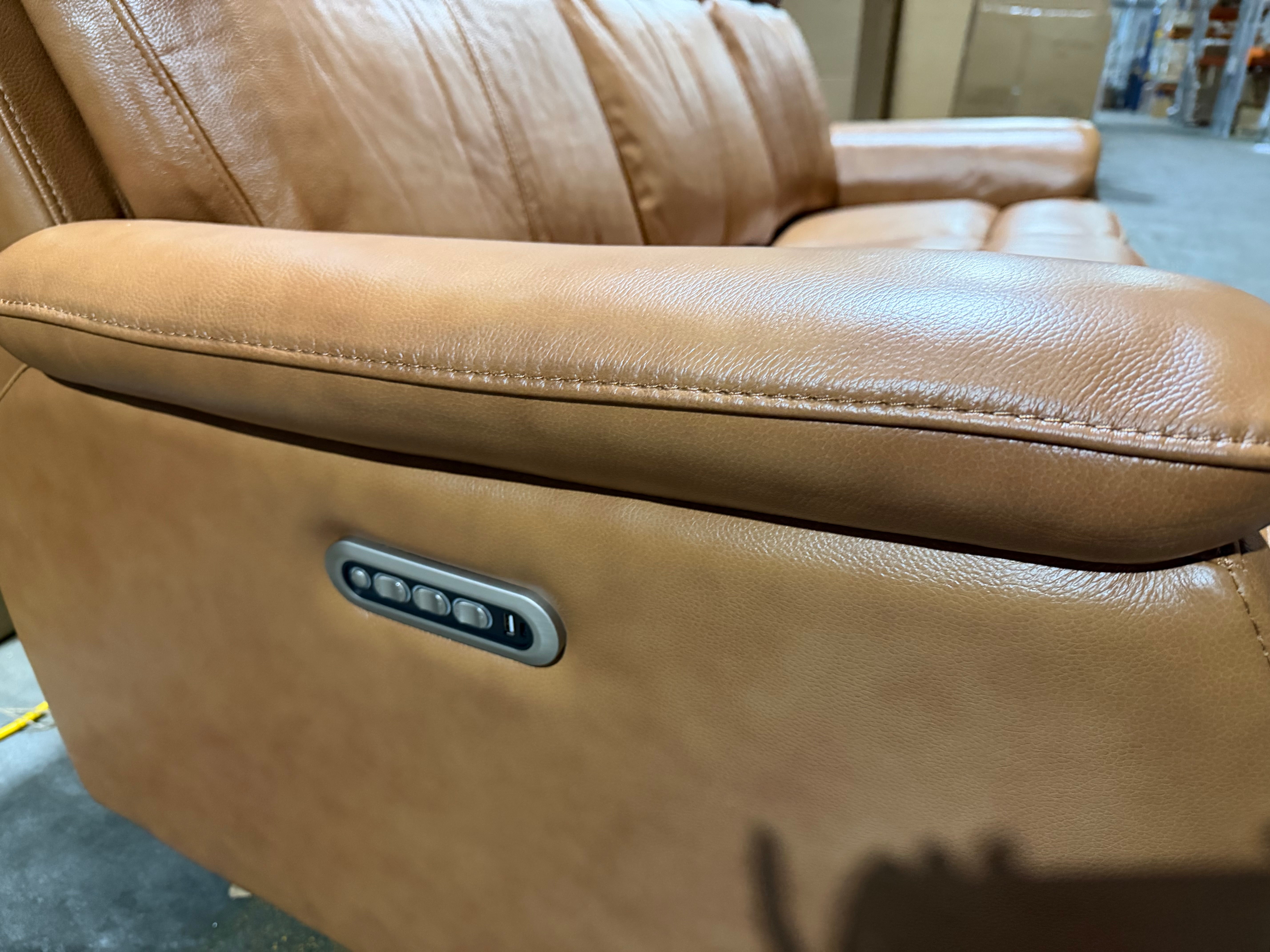 Icon 3 seater with Triple Mech Electric Seat, Headrest & Lumbar In Tan