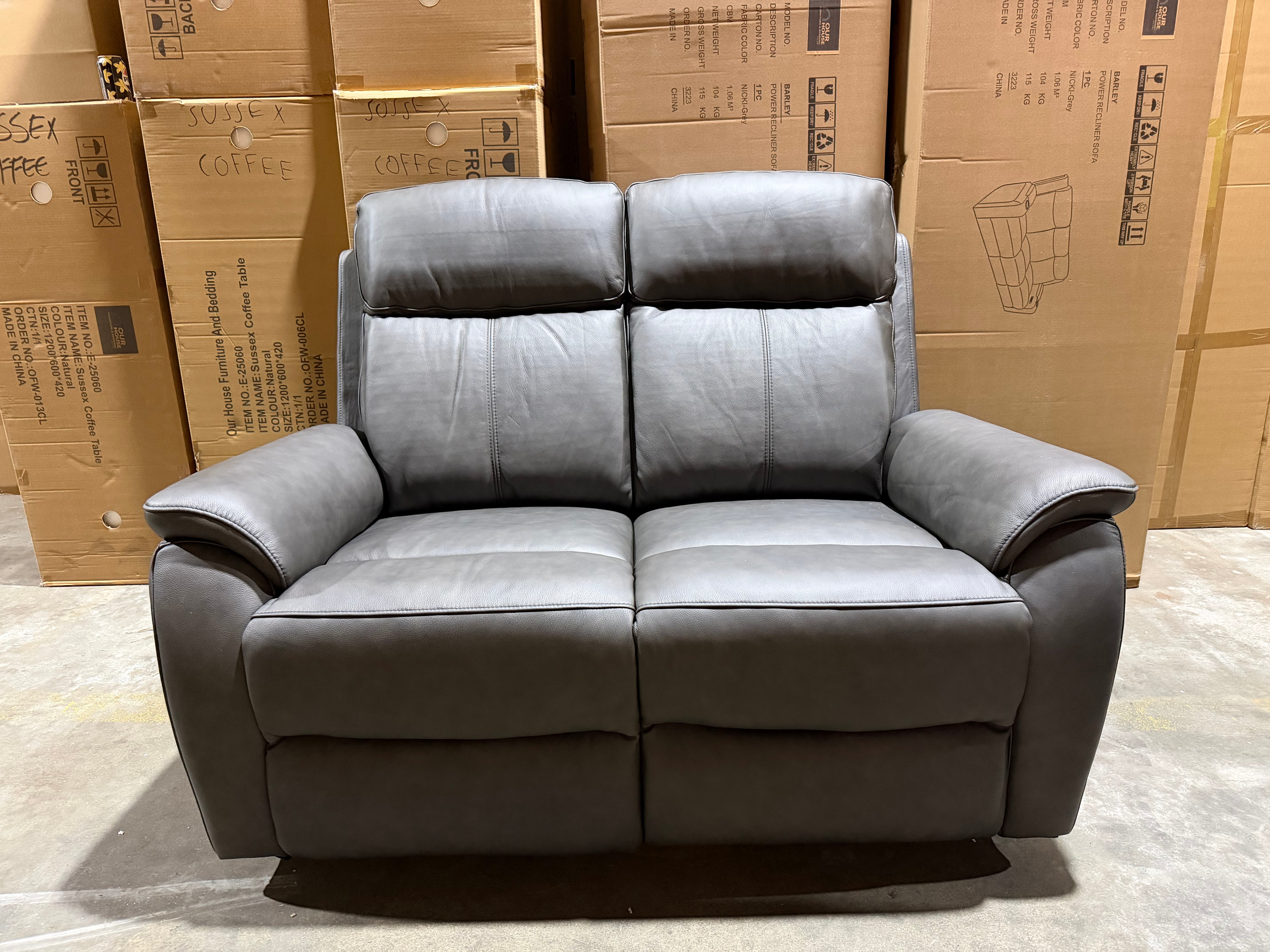 Icon 2 Seater With Triple Mech Electric Seat, Headrest & Lumbar In Matte Black