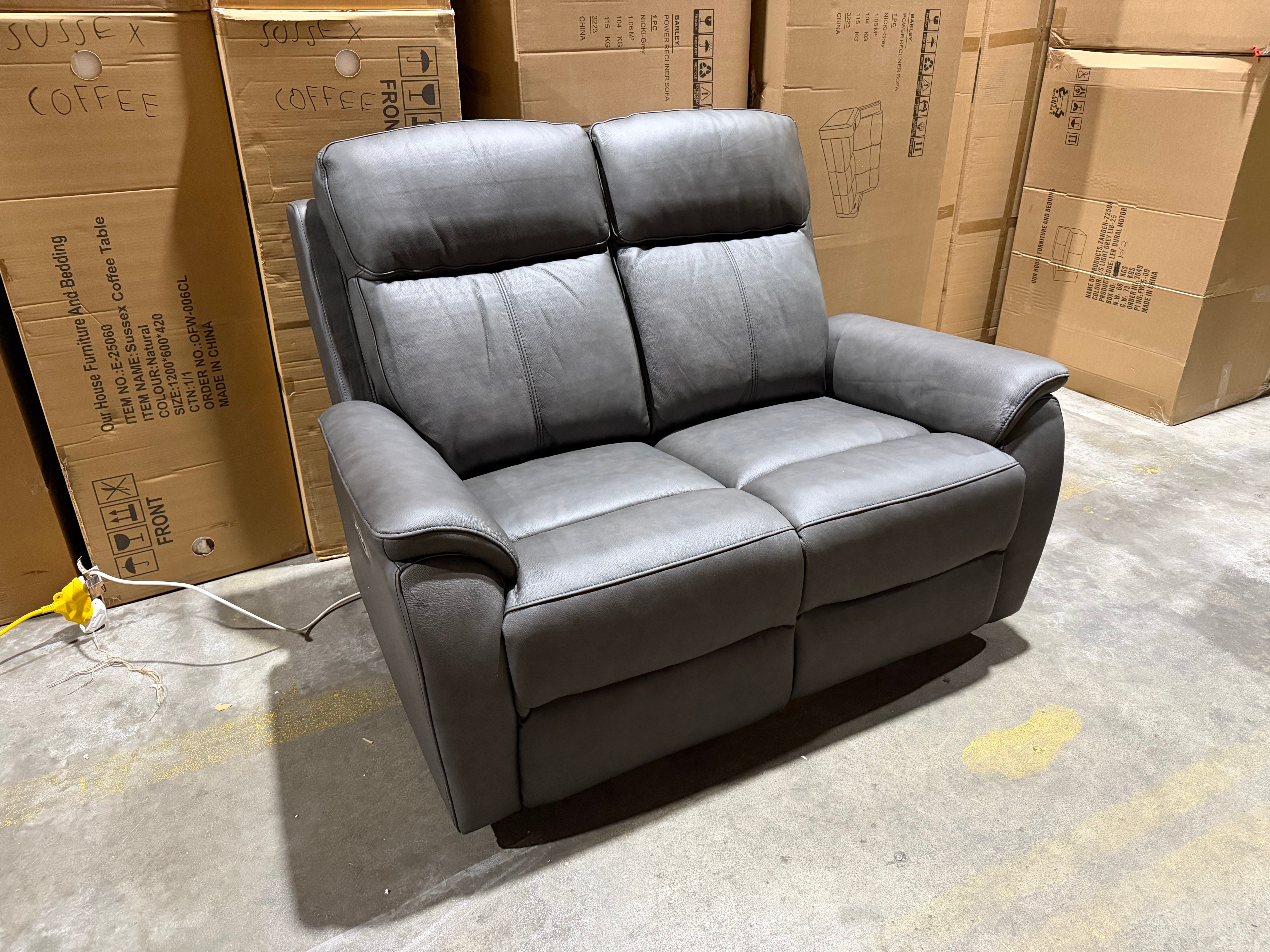Icon 2 Seater With Triple Mech Electric Seat, Headrest & Lumbar In Matte Black