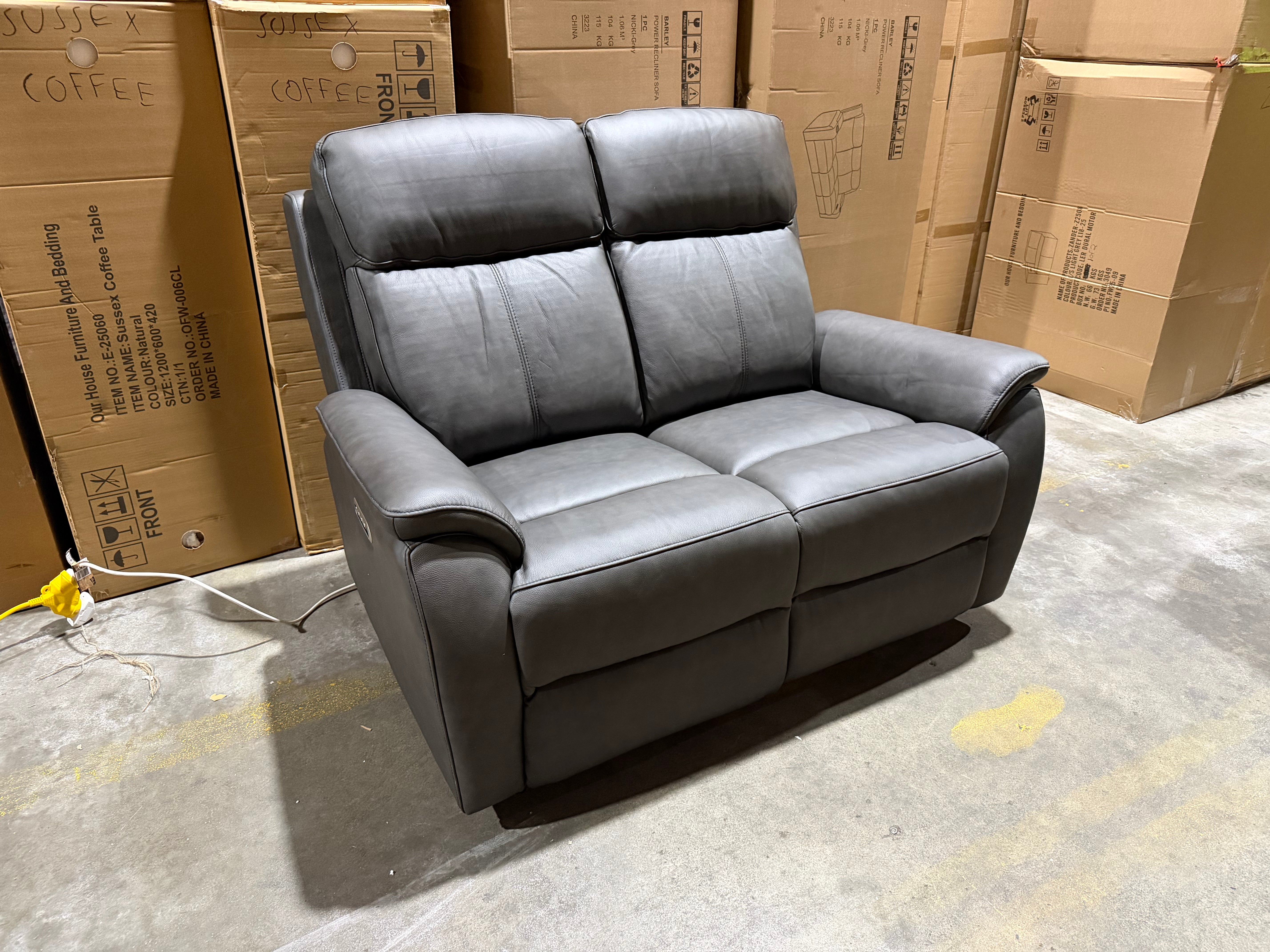 Icon 2 Seater With Triple Mech Electric Seat, Headrest & Lumbar In Matte Black
