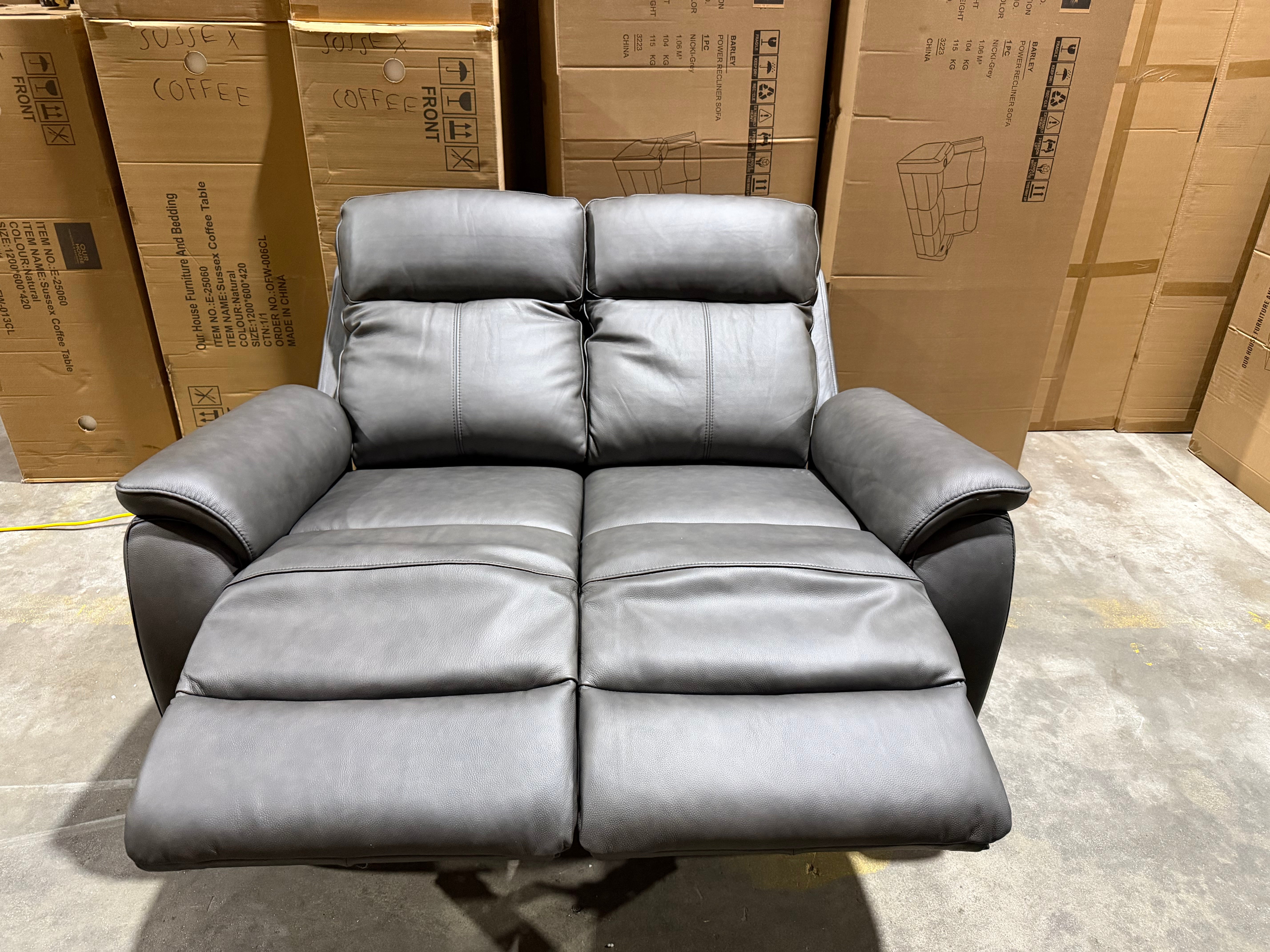 Icon 2 Seater With Triple Mech Electric Seat, Headrest & Lumbar In Matte Black