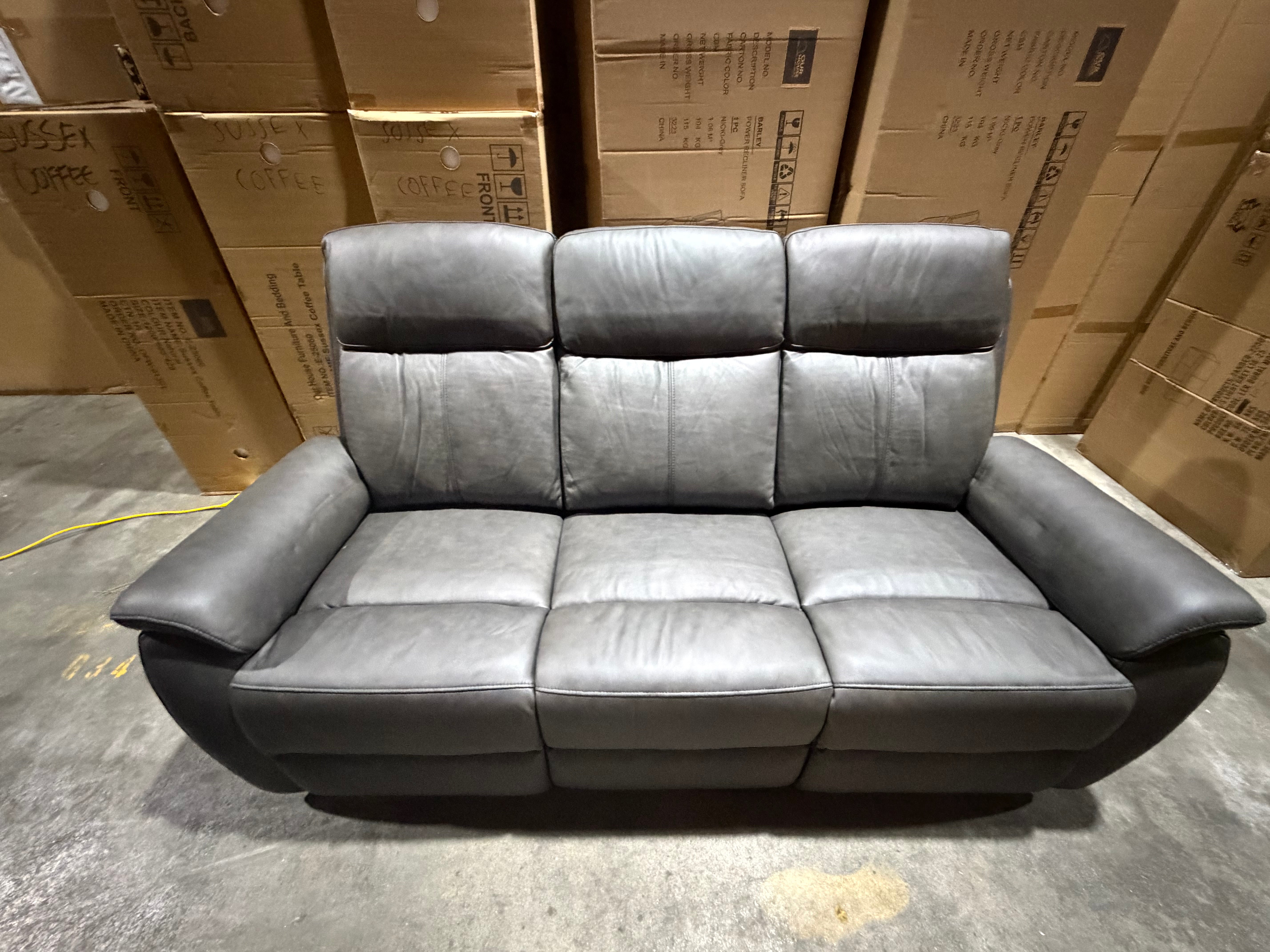Icon 3+2 Seater Lounge Package In Matte Black Triple Motion